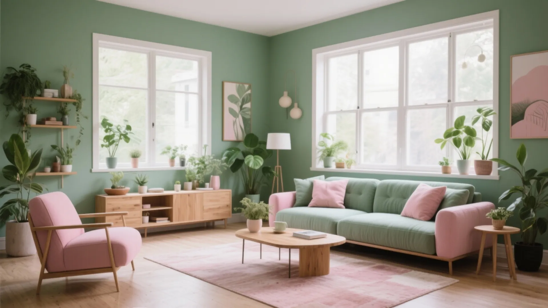 10 Green and Pink Living Room Ideas: How to Blend Freshness and Warmth in Your Living Room