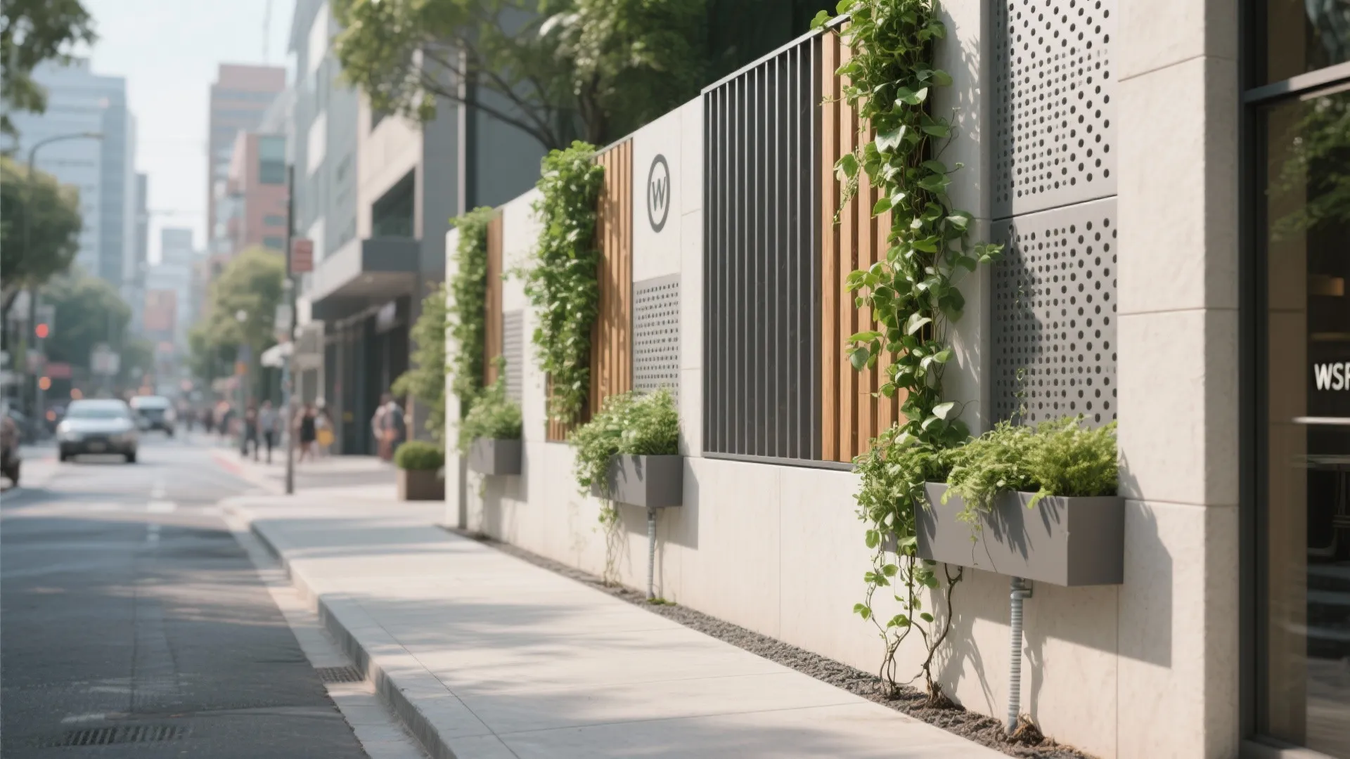 Idea 2: Soften privacy with greenery and screens