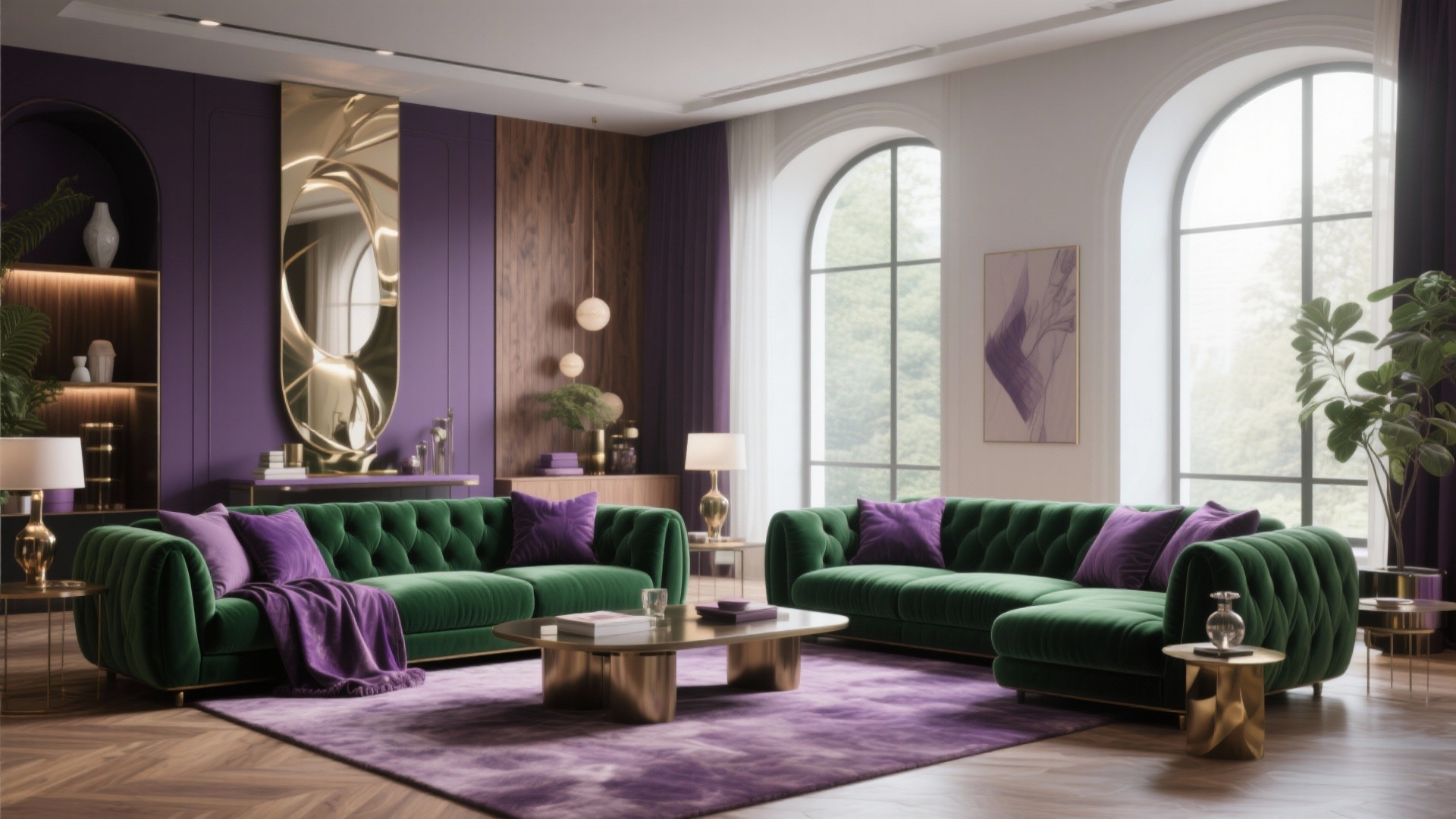 Green and Purple Living Room Ideas for Small, Dull Spaces