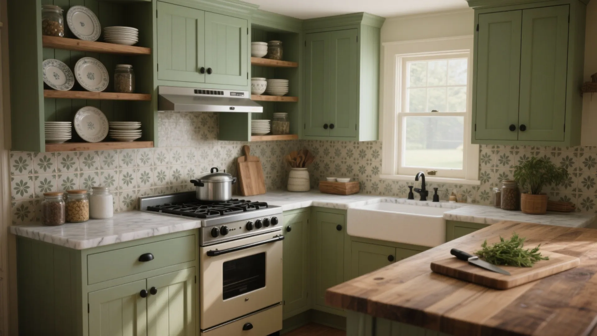 5 Rustic Kitchen Ideas with Green Cabinets: Cozy rustic kitchen inspirations using green cabinets to maximize charm and function in small spaces