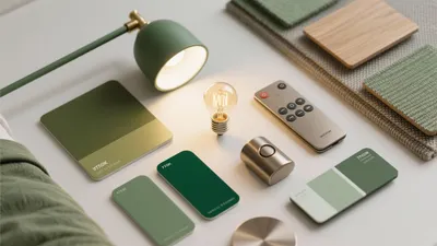 Green-Toned Interior Design Mood Board