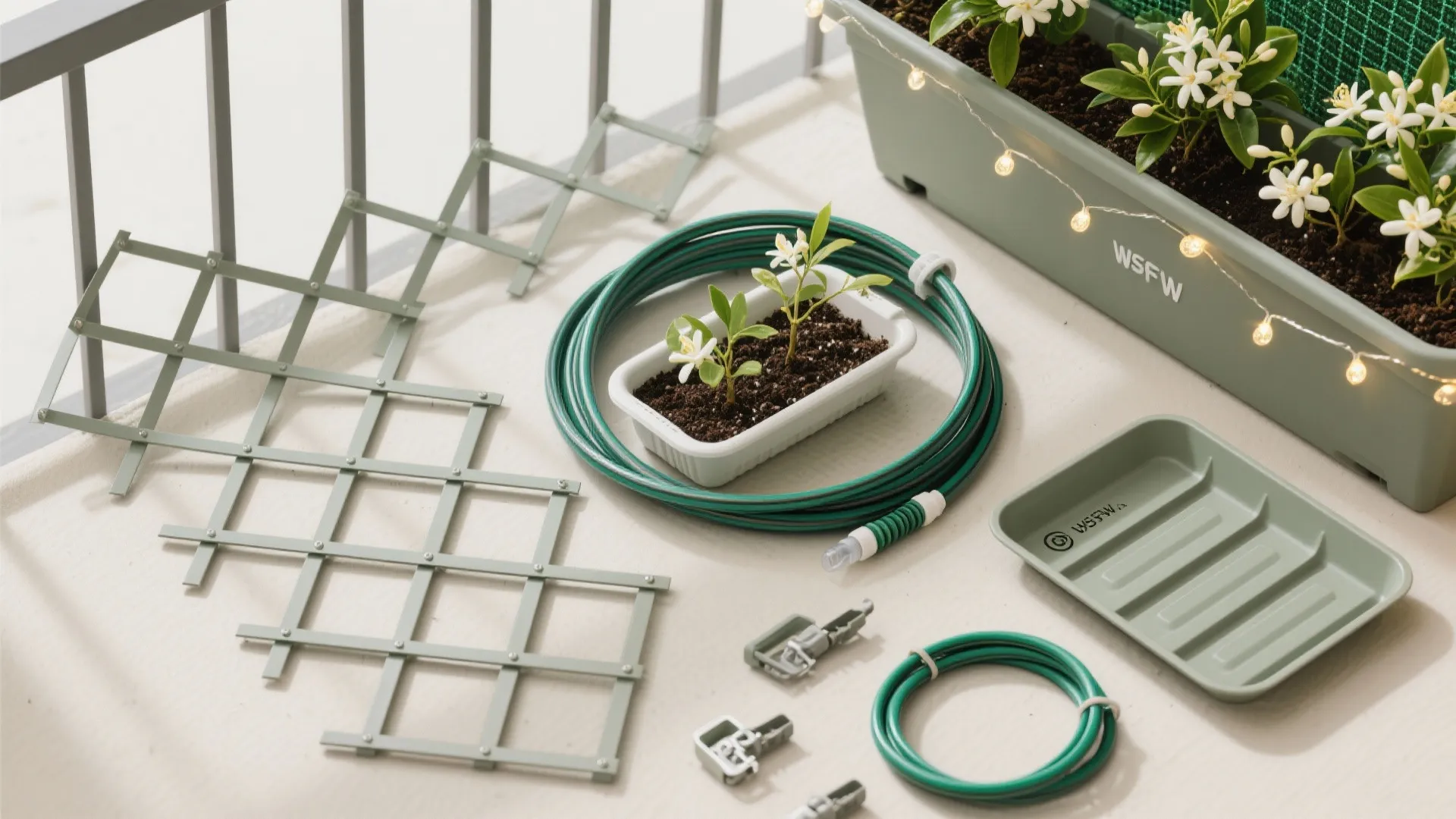 Green Screen with Planters and Trellis