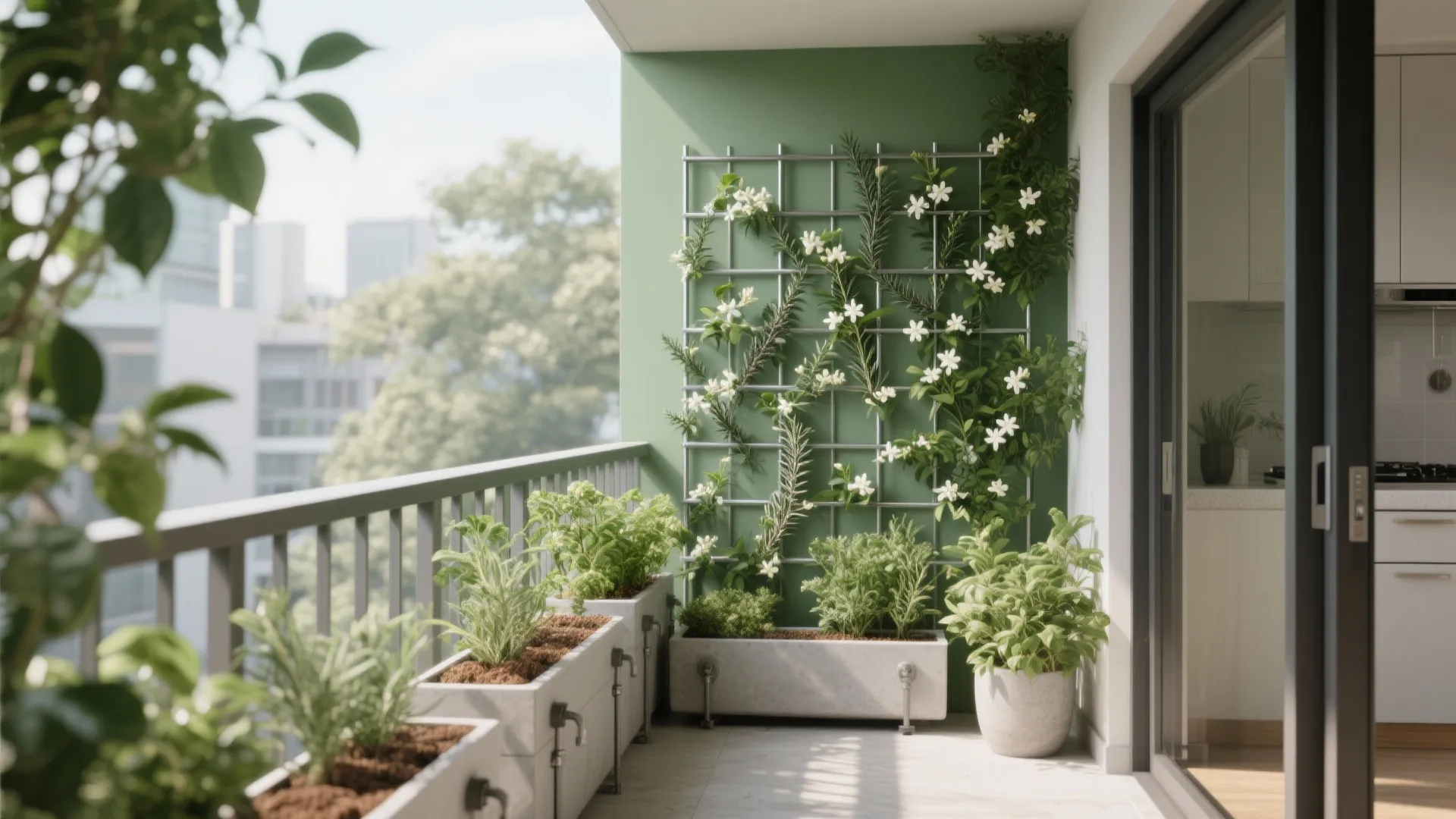 Vertical garden screens for privacy and microclimate