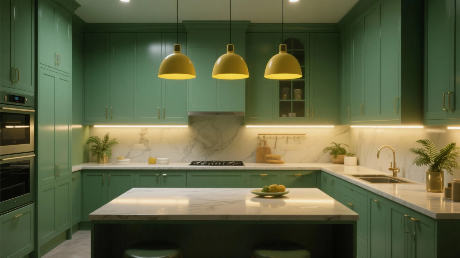 5. Monochrome Green Shell with Yellow Lighting