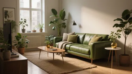 Green Leather Sofa Living Room Ideas