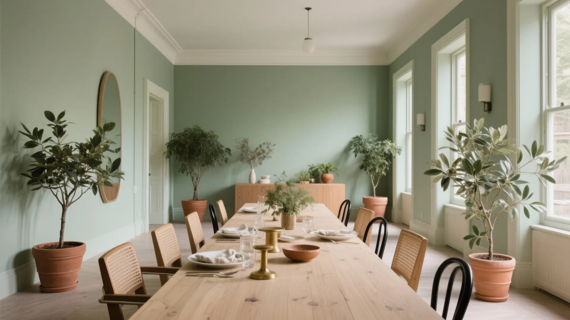 Earthy Greens and Terracotta