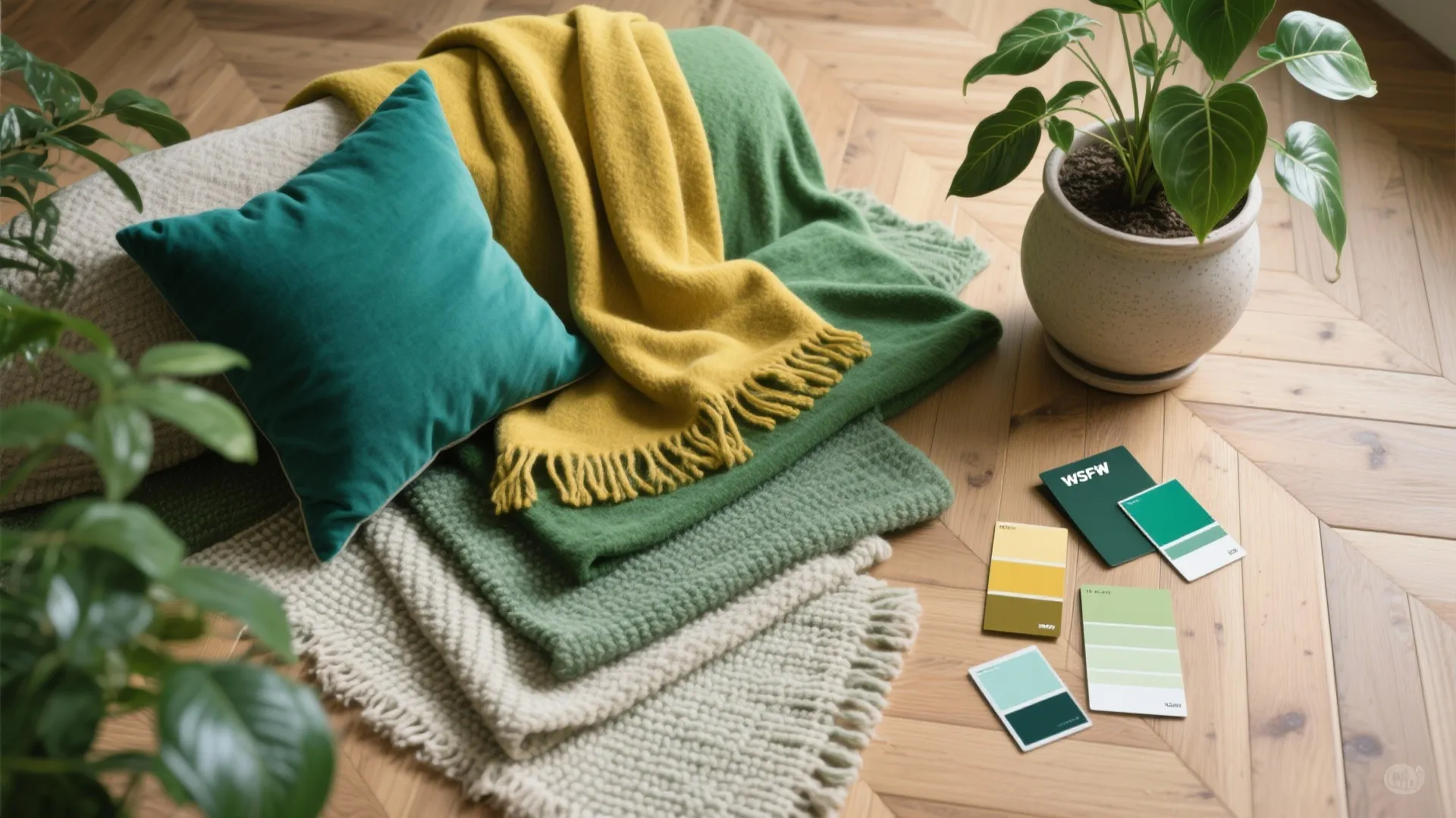 Layered Green Textiles and Plants for Instant Life