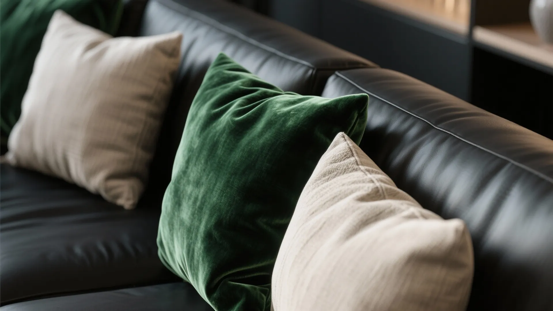 8. Green Textured Throw Pillows