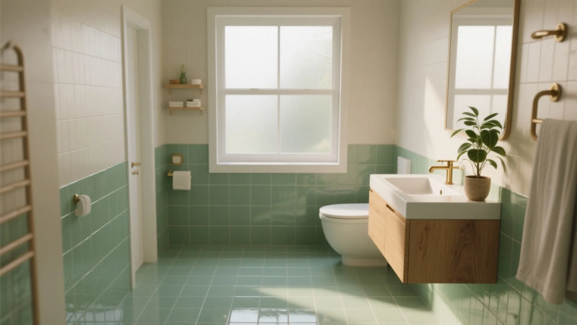 5 Inspiring Ways to Use Green Tiles on a Bathroom Floor