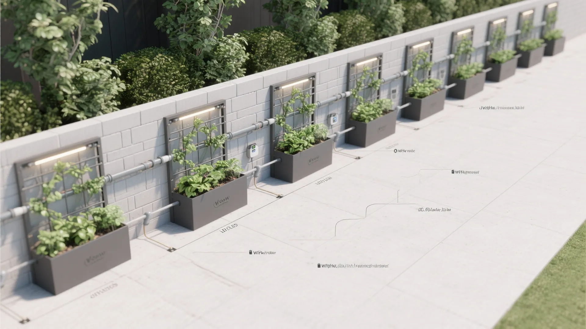 Green Boundary Wall with Vertical Planting