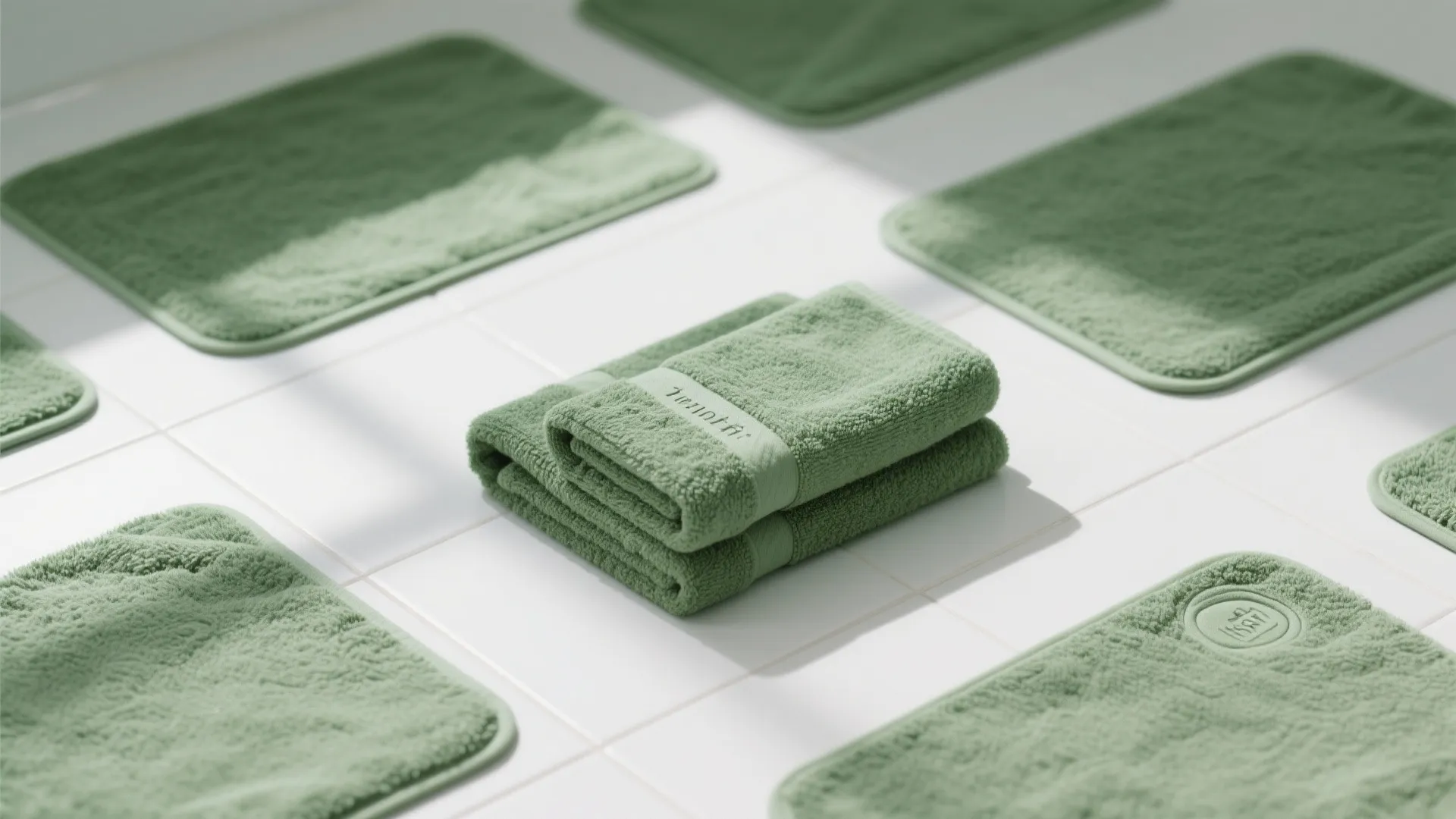 4. Accent with Green Towels & Mats
