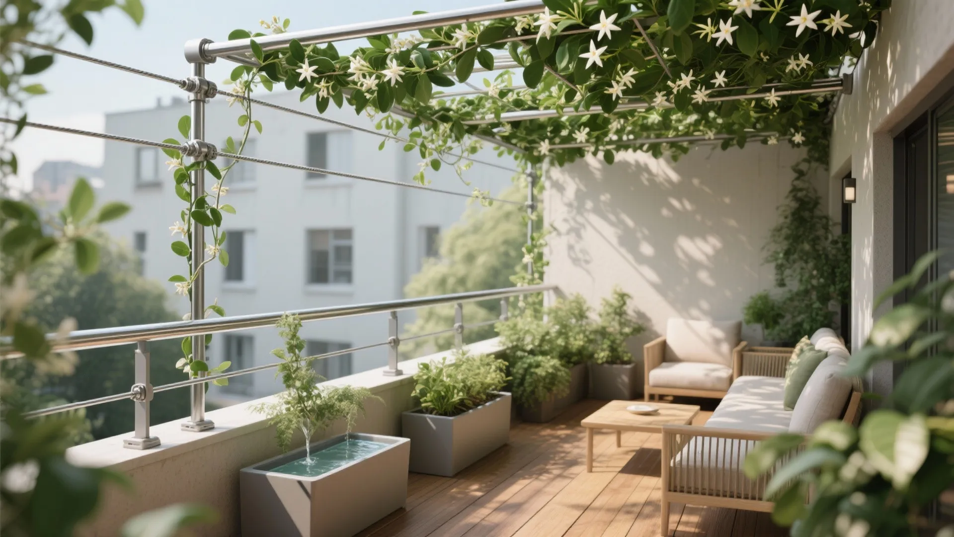 Living green trellis awning