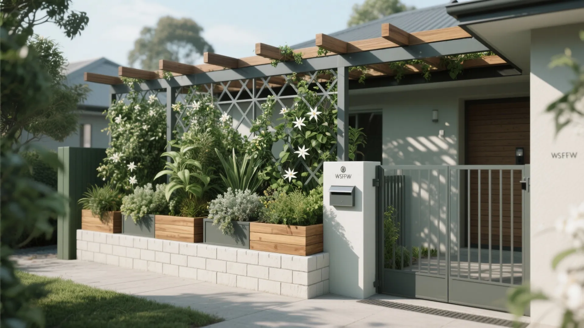 3) Green Living Wall or Climber-Covered Trellis