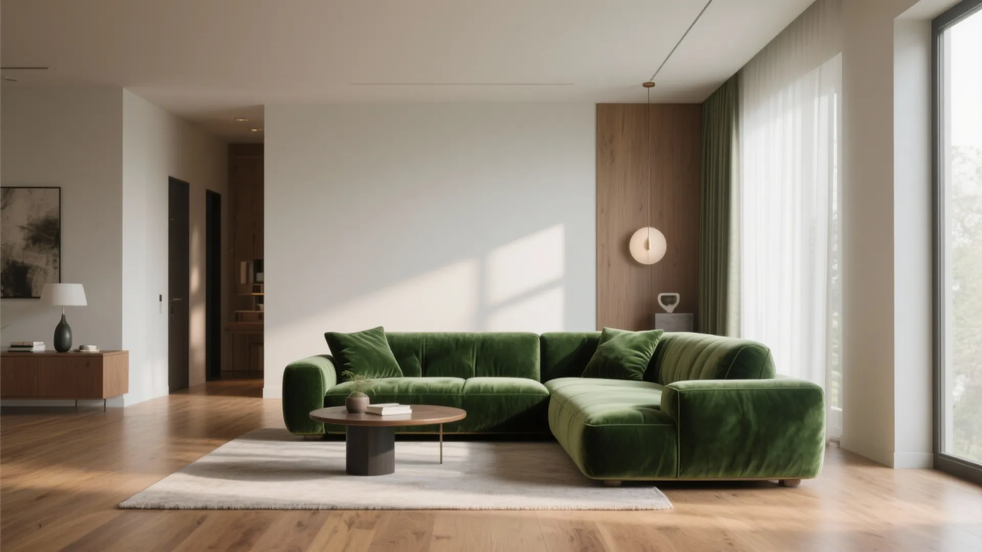 2. Green Velvet Sofa