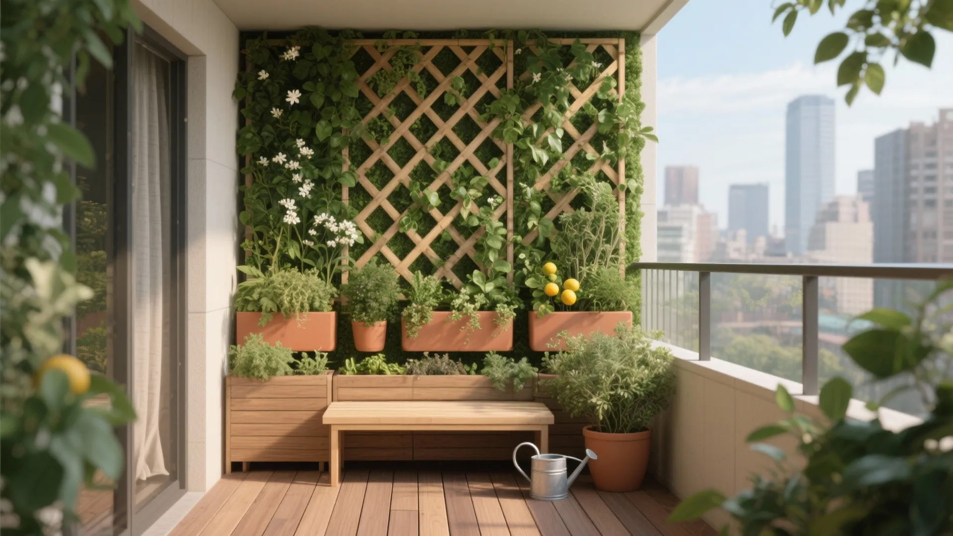 3) Vertical Green Wall for Privacy