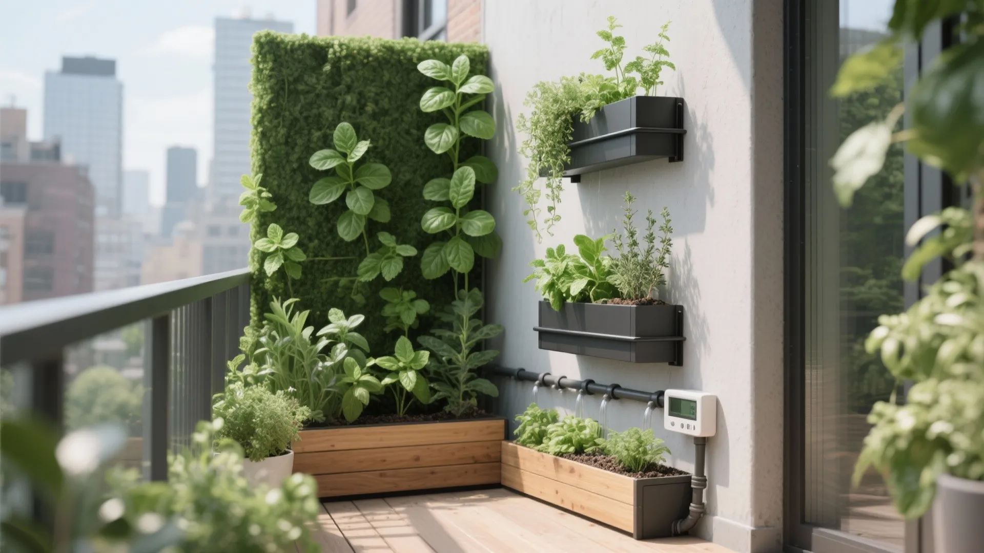 Vertical Green Wall for Privacy + Herbs