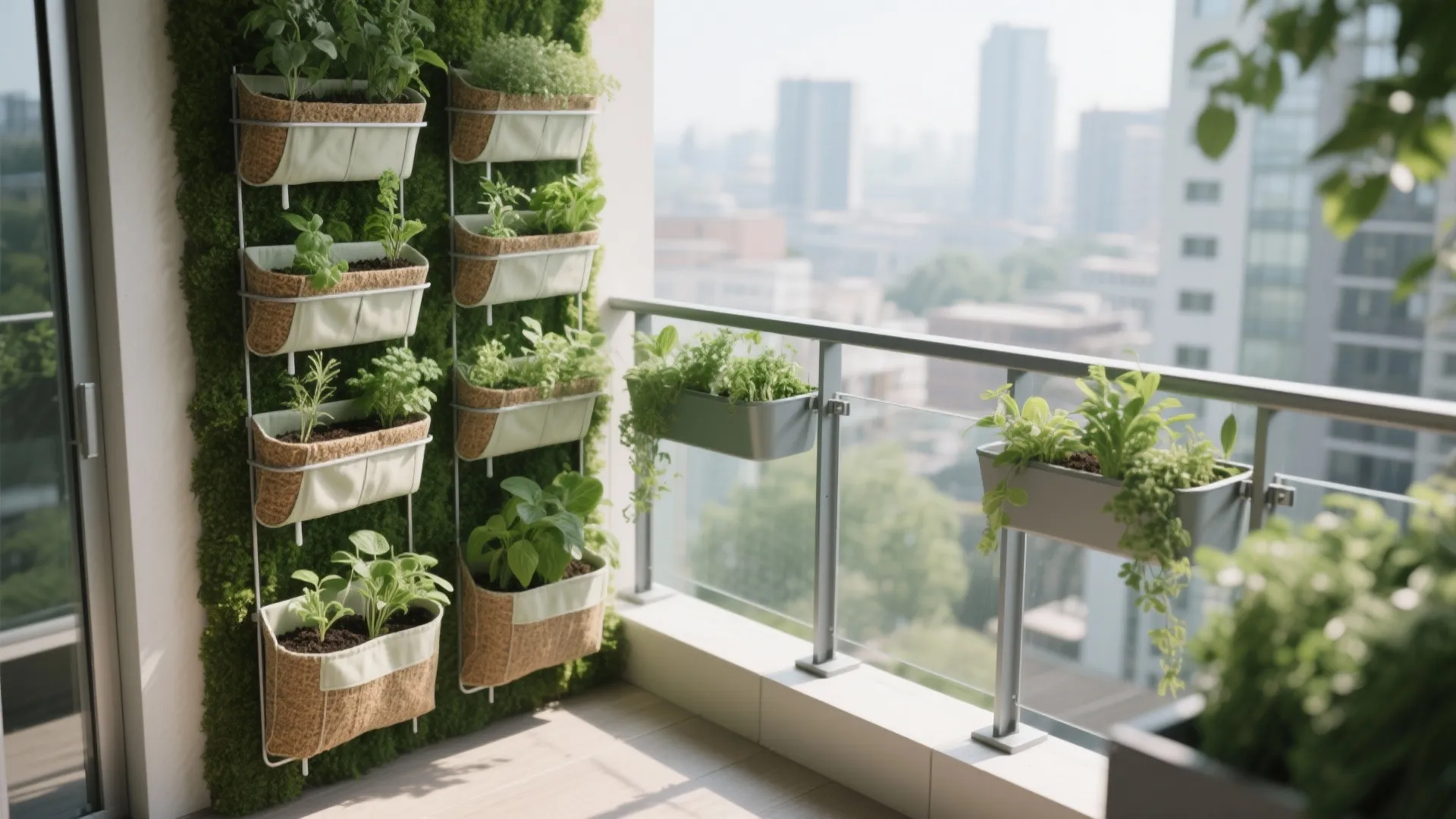 Green wall and railing planters