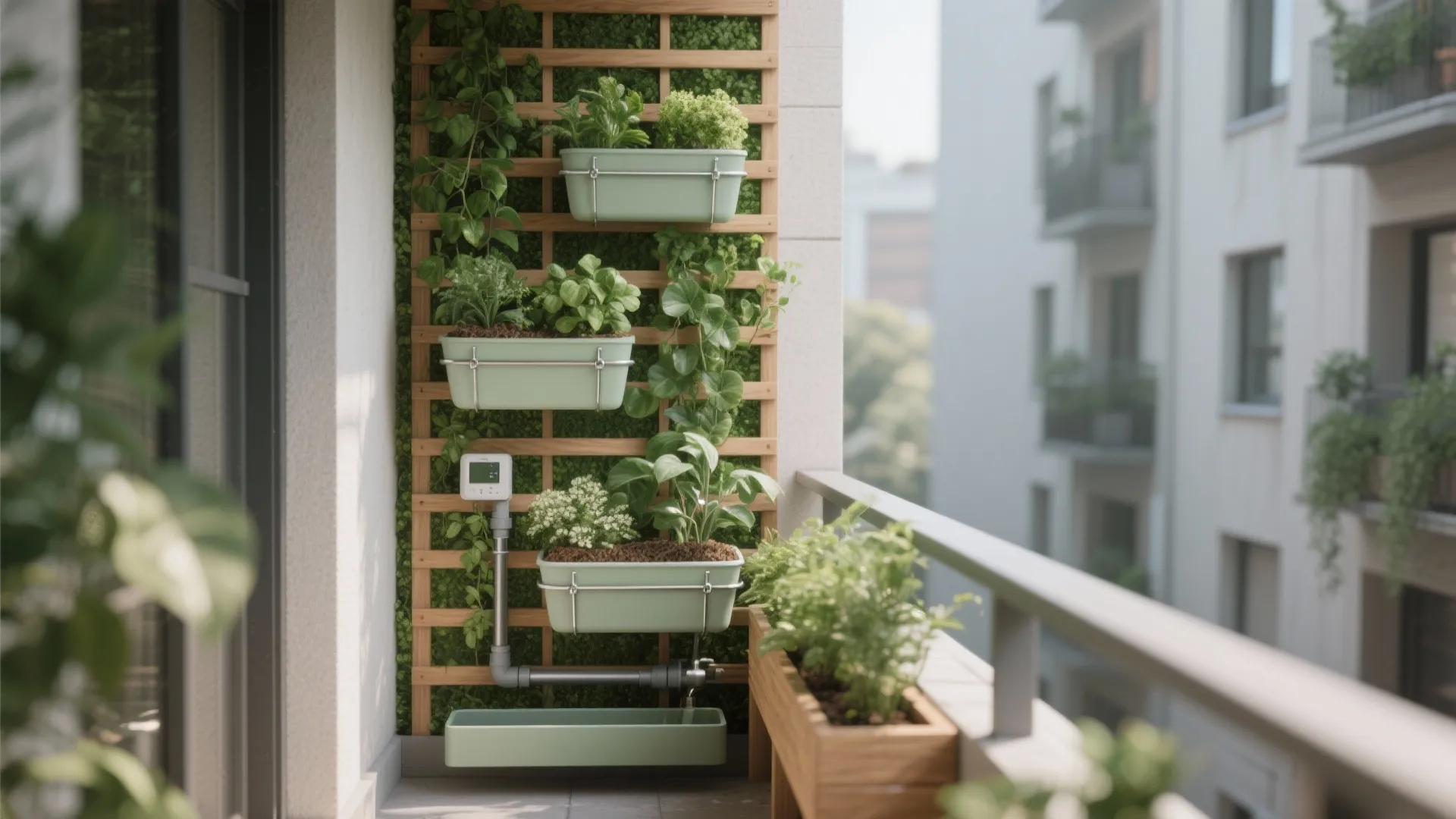 Vertical Green Wall for a Tiny Balcony