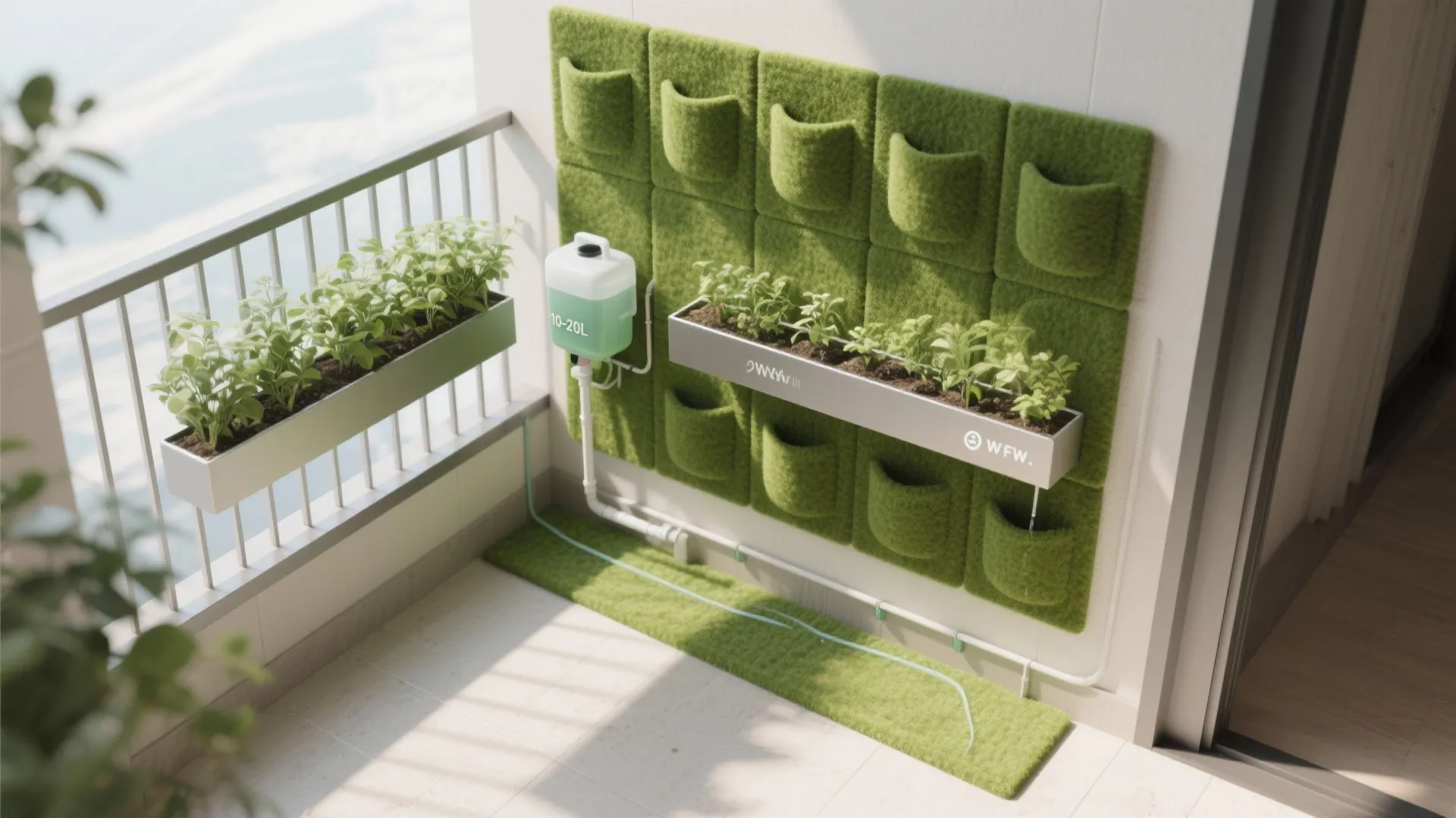 Green Wall + Slim Planter Rail