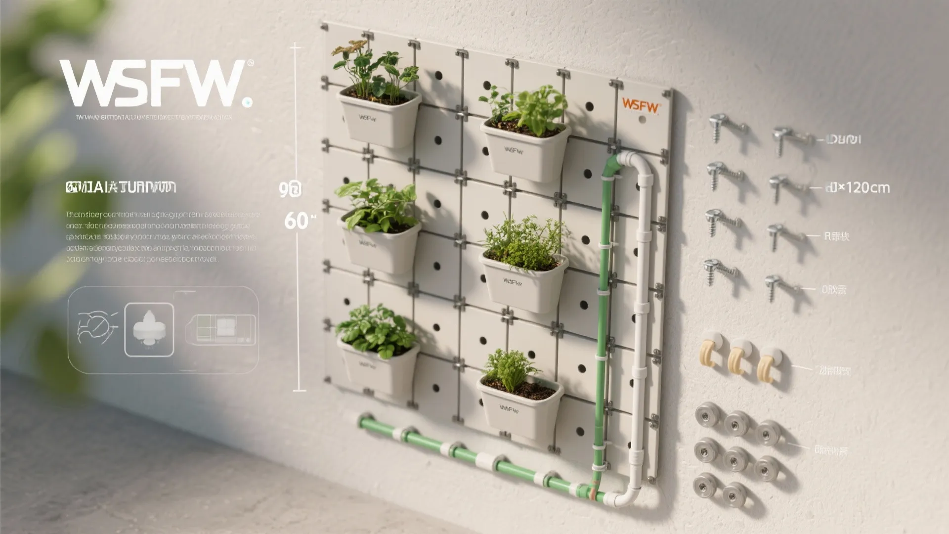 Vertical Green Wall with Modular Grids