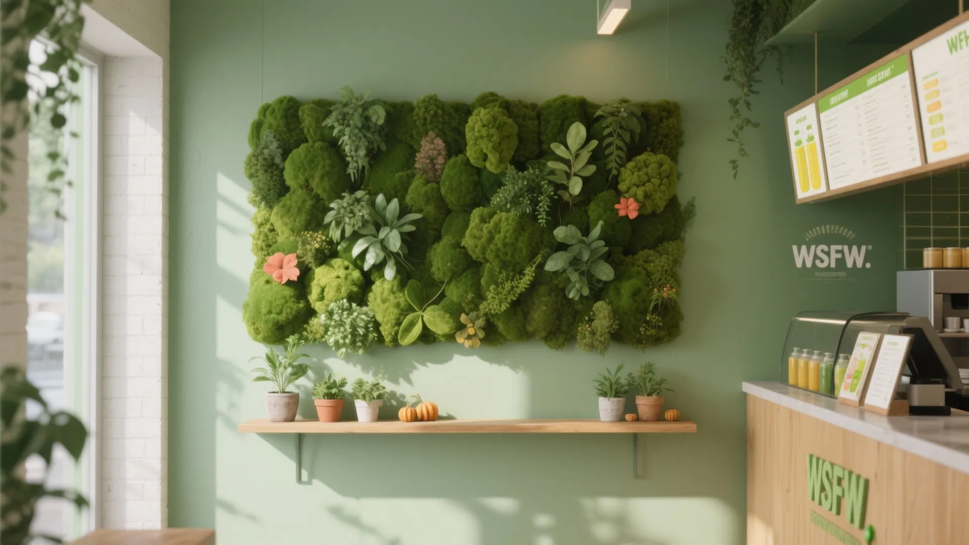 Idea 5: A Living (or Faux) Green Wall for Fresh Vibes