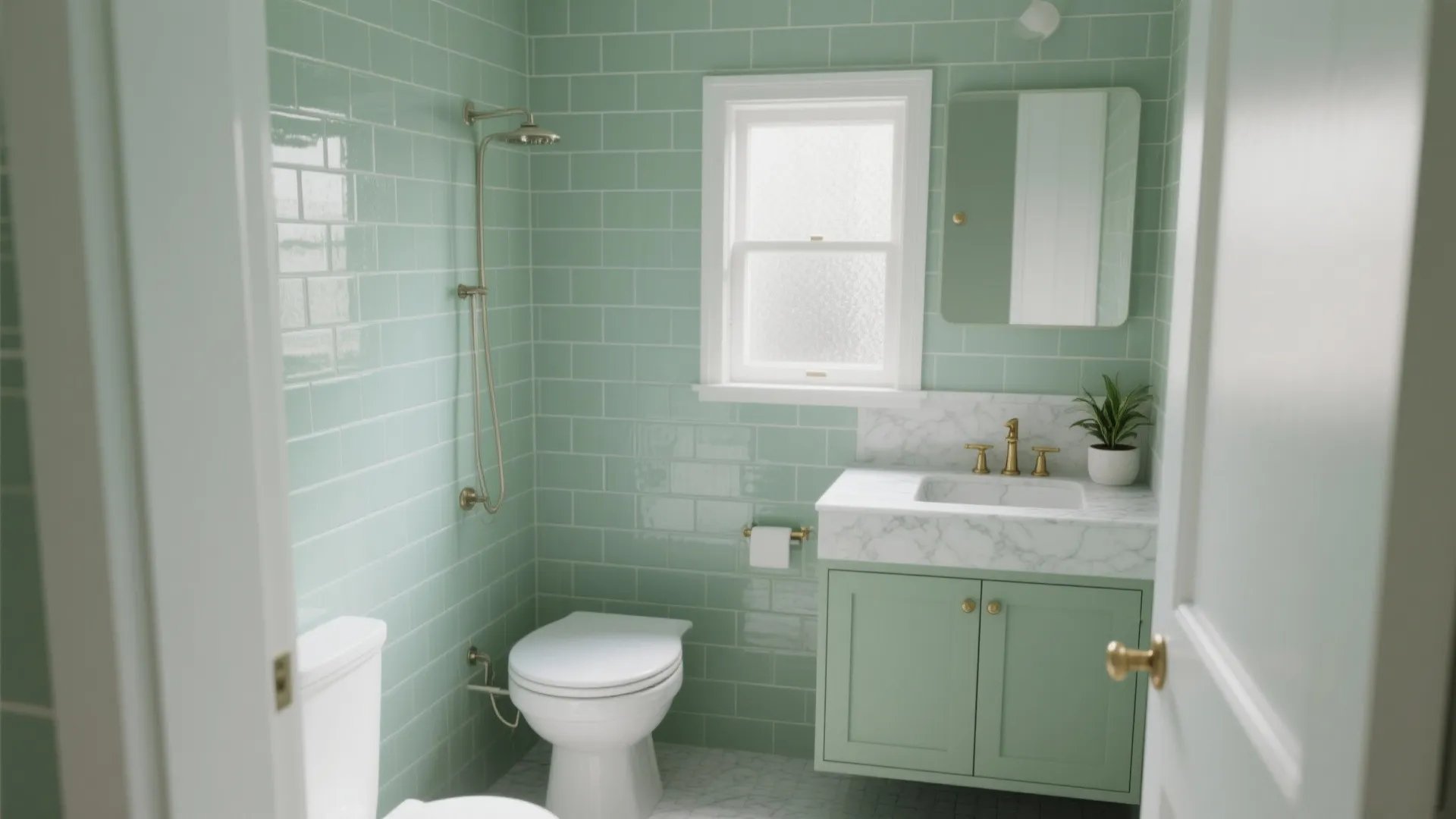 Green White Bathroom Ideas - 5 Creative Designs: Fresh small-bathroom inspirations mixing green and white for bright, calming spaces