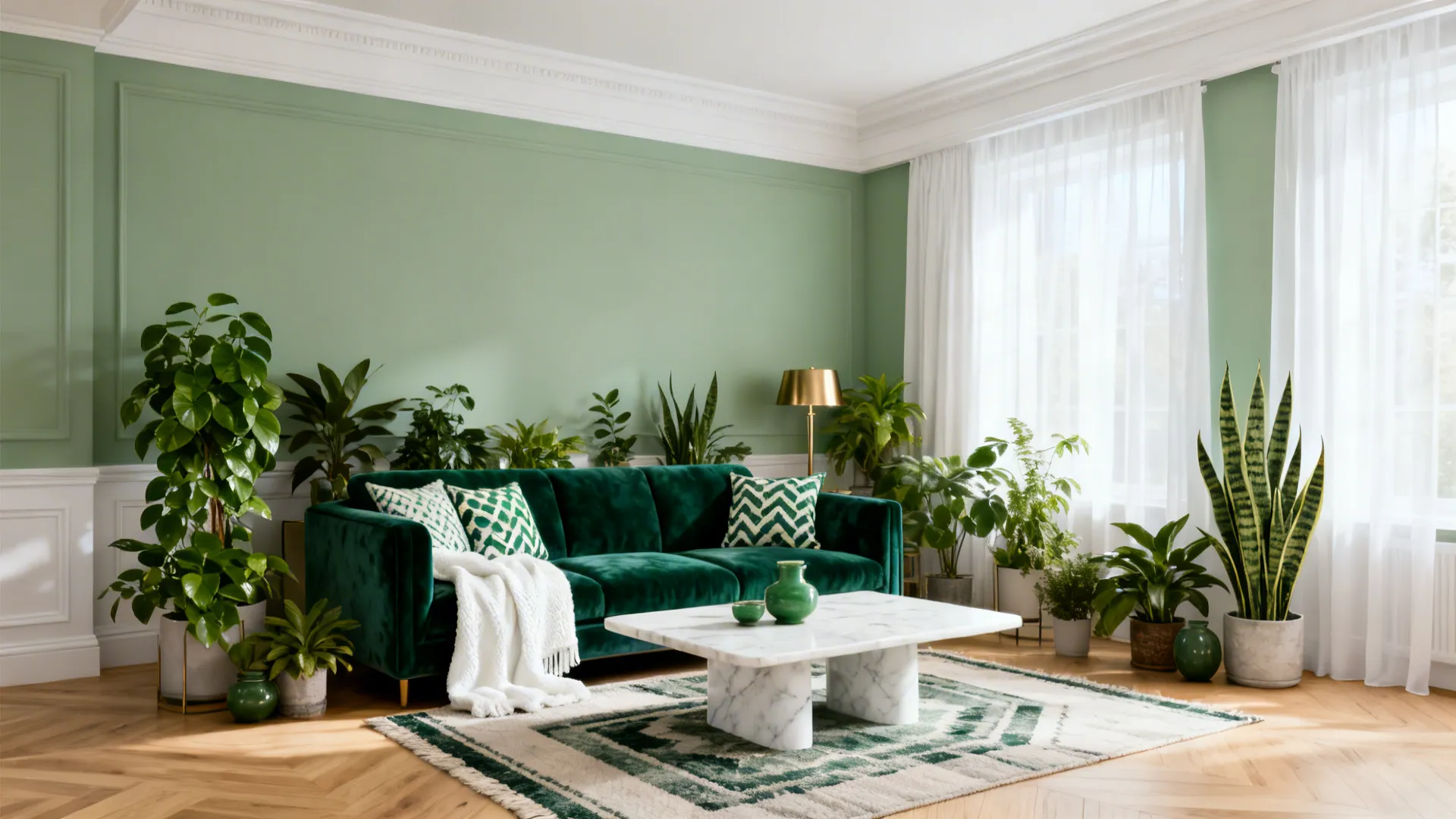 5 Green and White Living Room Ideas
