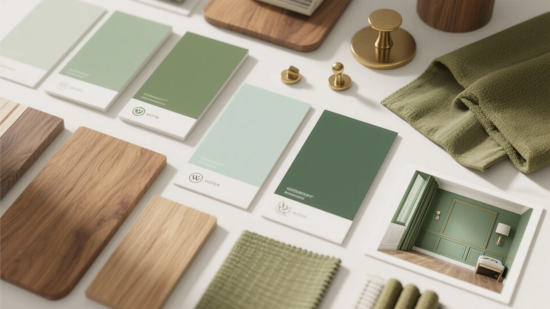 5. Green with Natural Wood