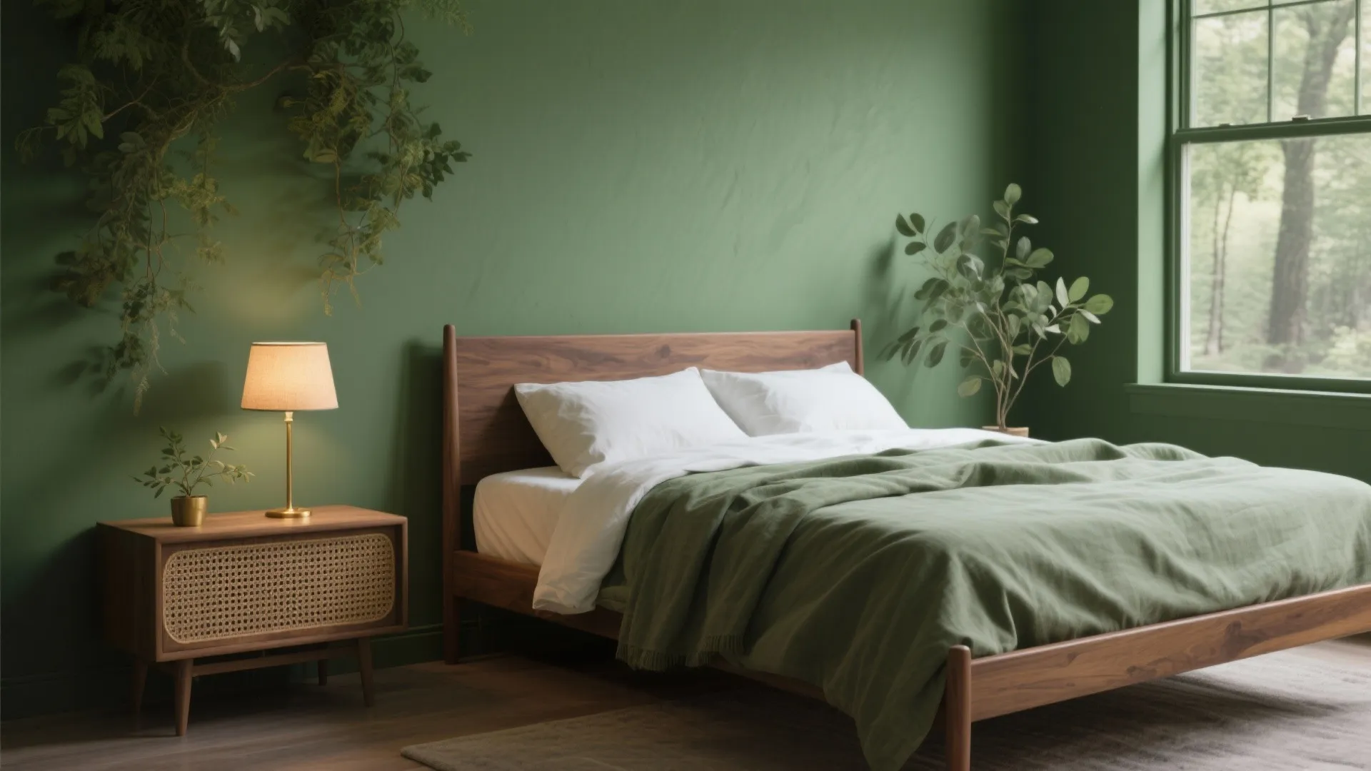 Nature-Inspired Greens and Warm Wood for Biophilic Comfort
