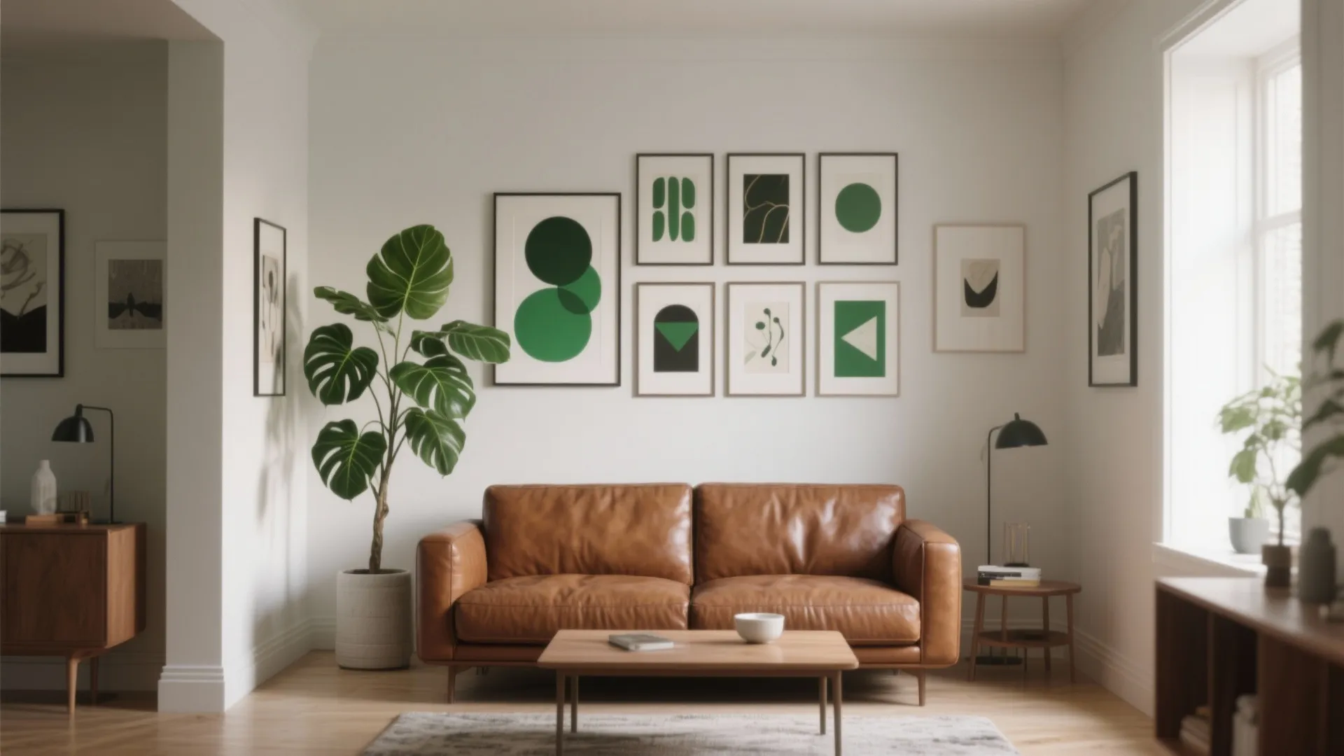 5. Create contrast with greenery and art