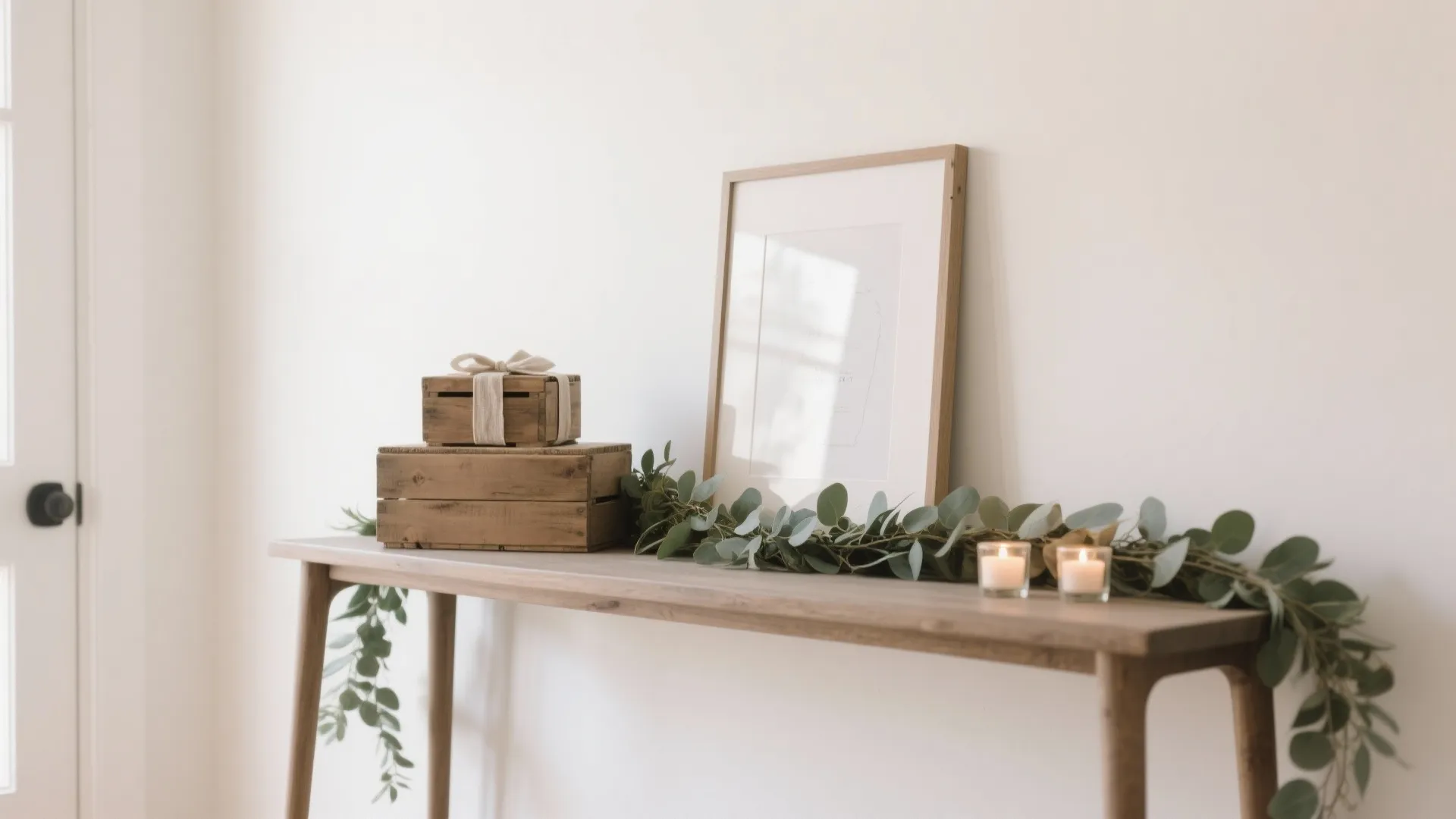 Greenery Everywhere: Eucalyptus, Ivy, and Wooden Crates