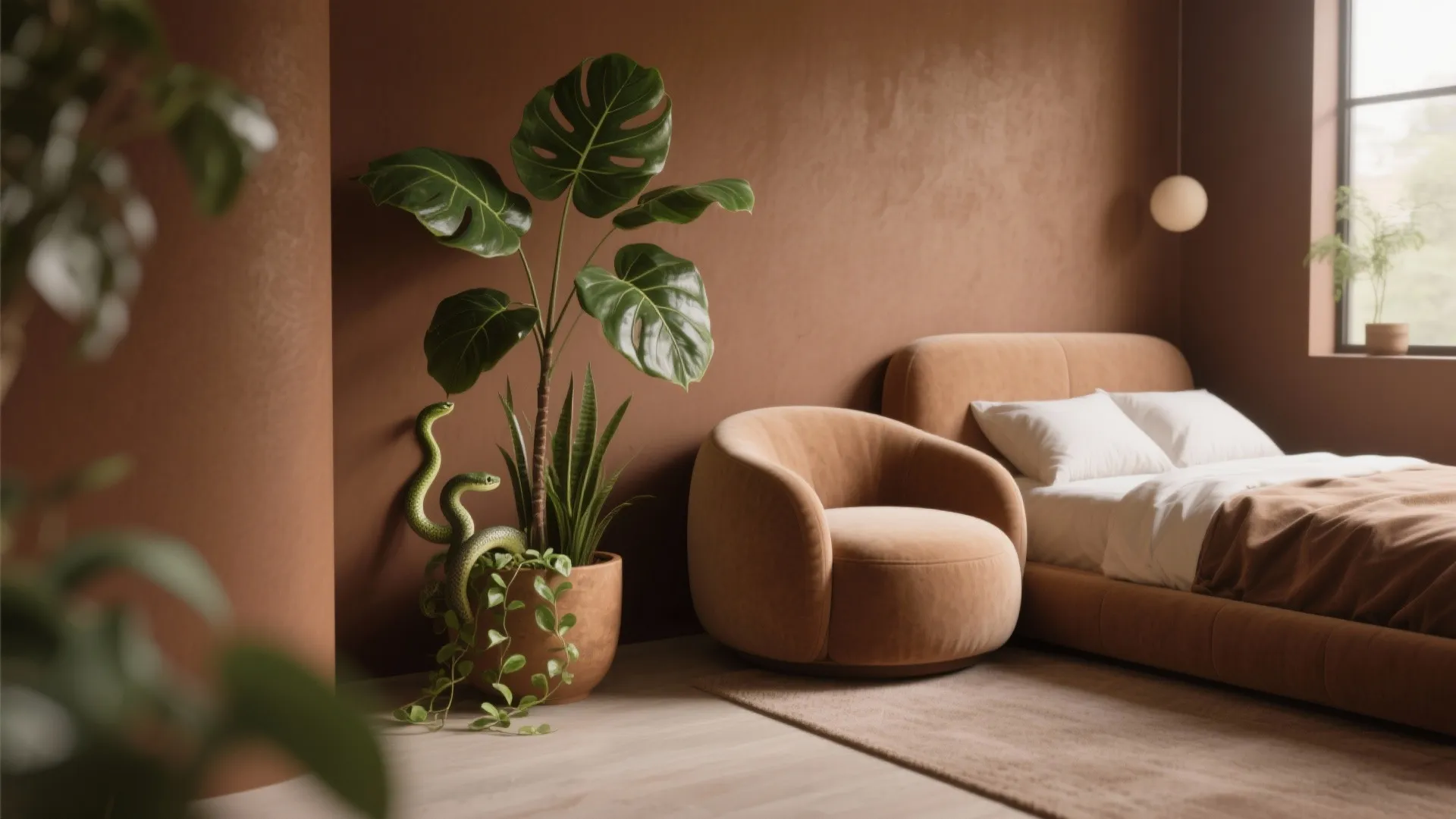 5. Greenery and organic shapes