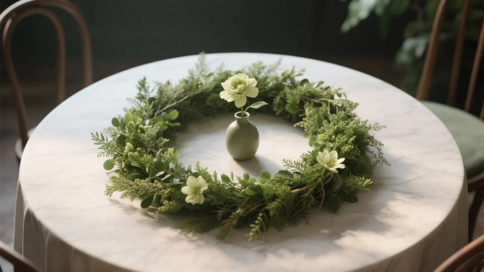 Tip 5: Greenery Ring with Small Vase