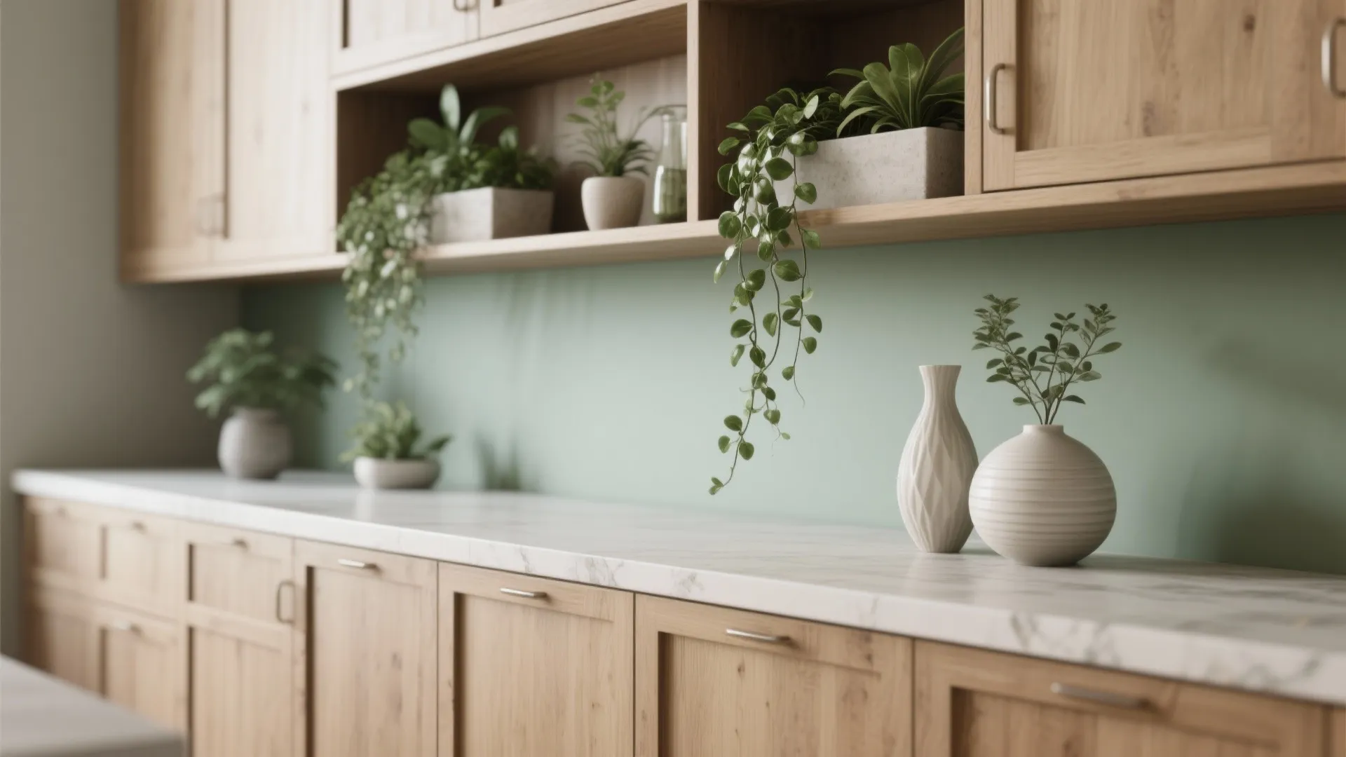 5. Greenery and Airy Sculptural Elements