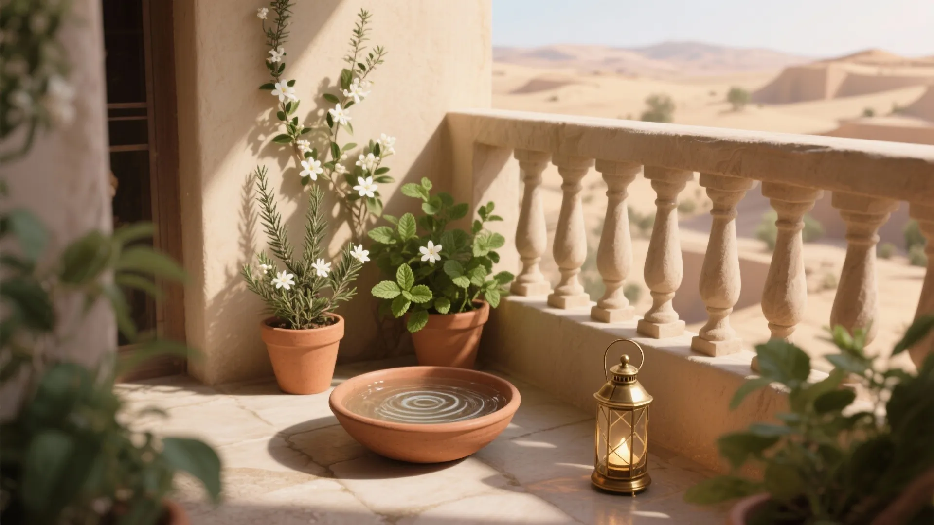 Greenery and a Gentle Water Element