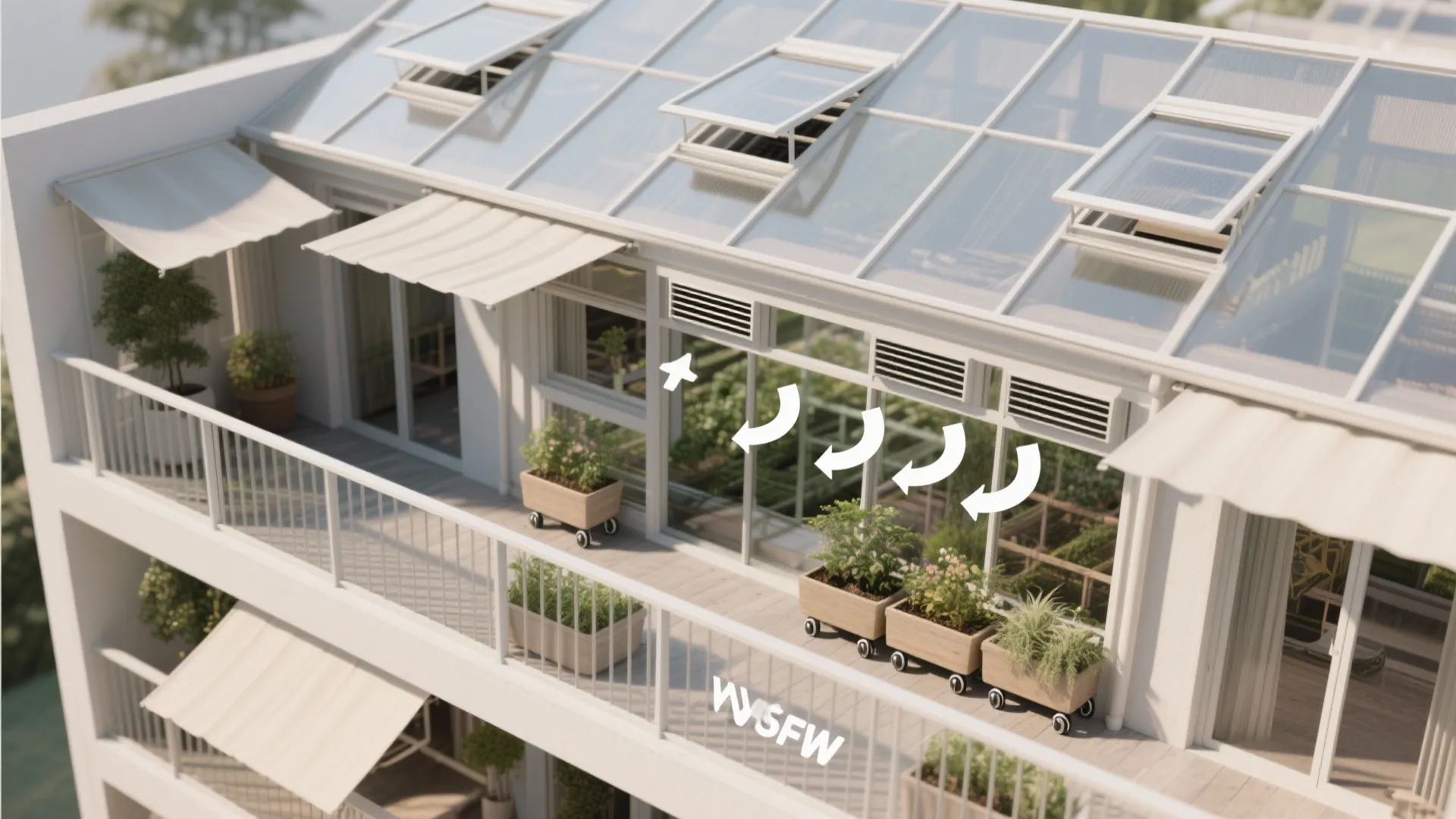 Greenhouse-Style Balcony with Venting