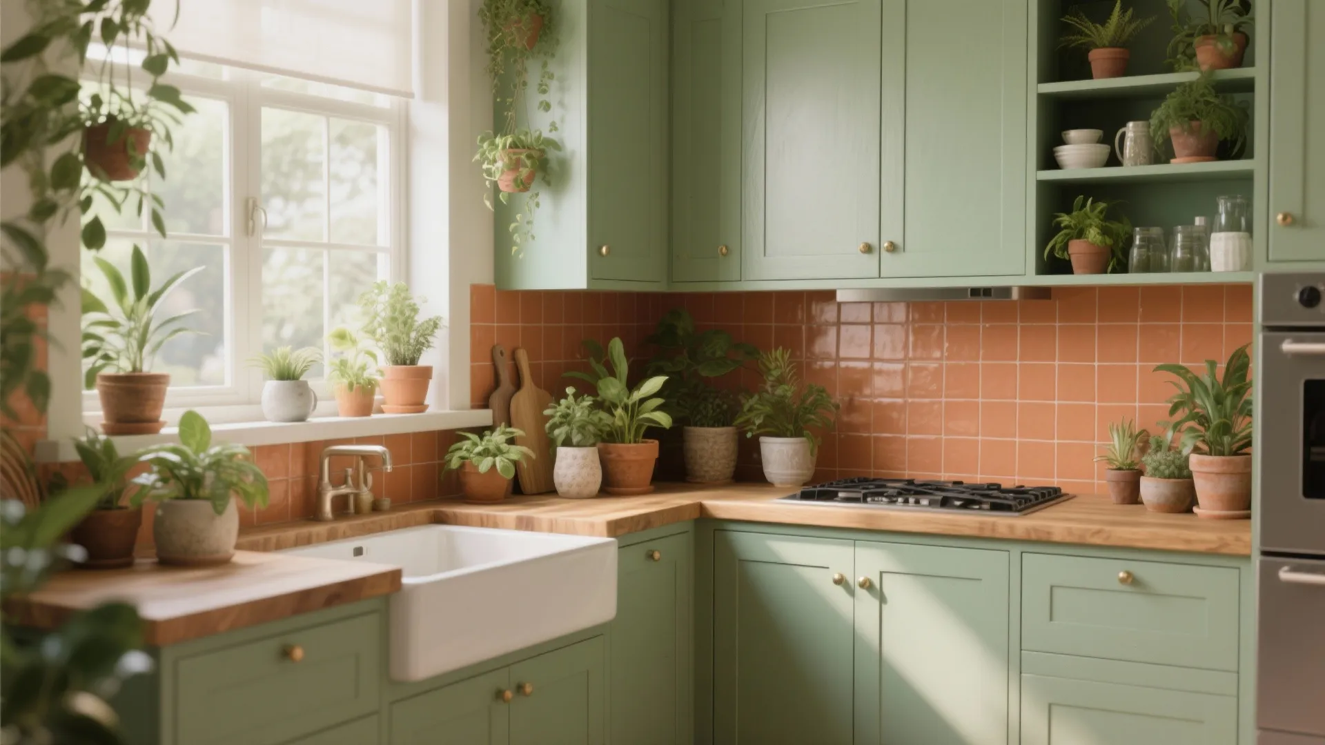 3. Nature-inspired greens and terracotta
