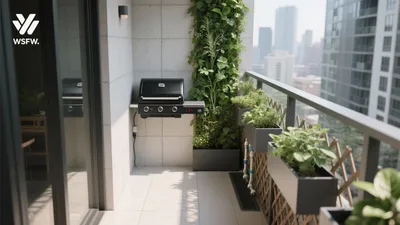 Urban Balcony Grill Space with Vertical Garden