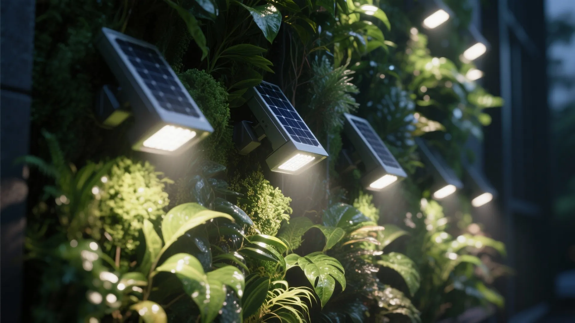 4. Integrate Lighting with Green Walls