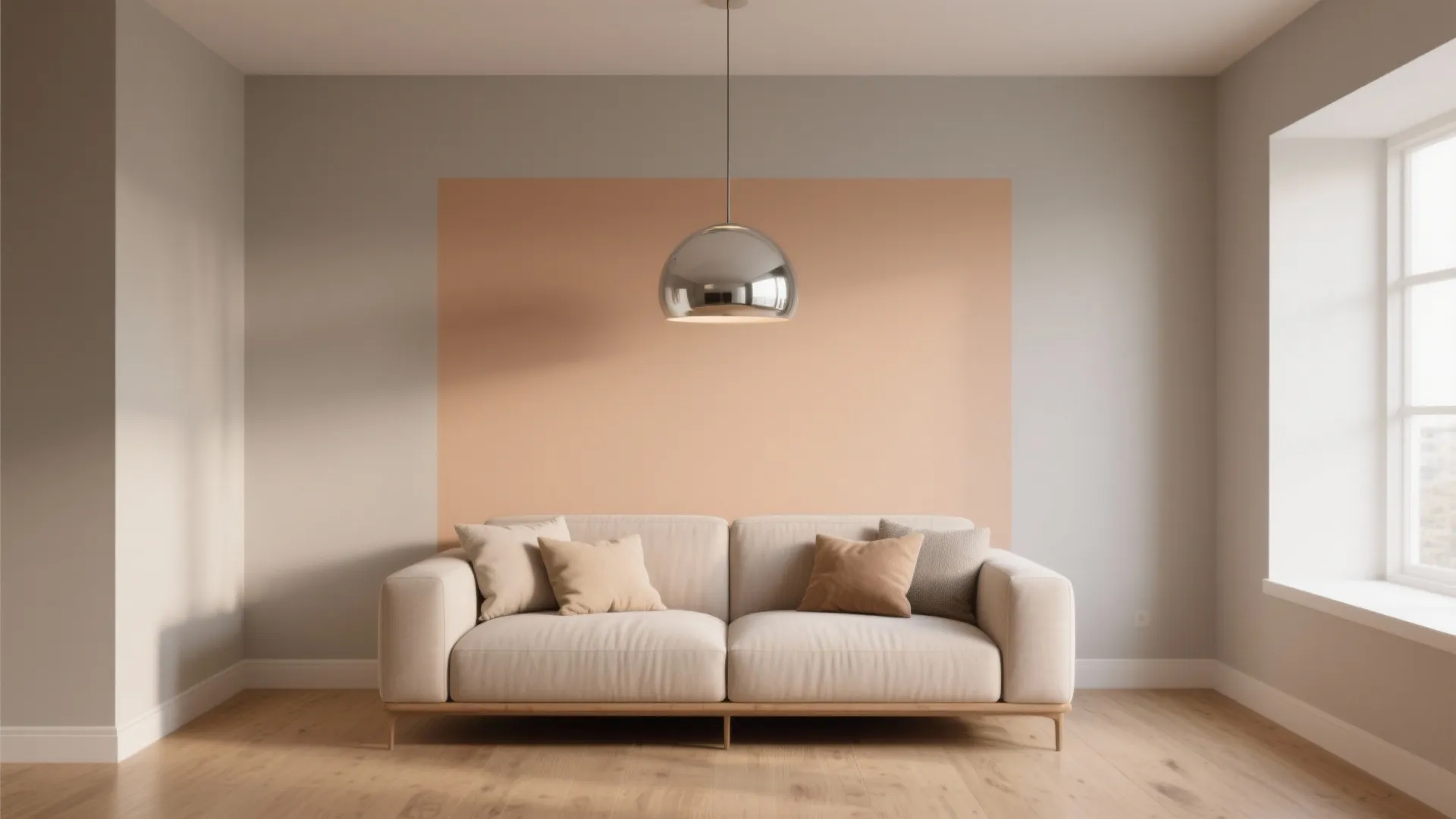 2. Warm Greige with Almond Accent Wall