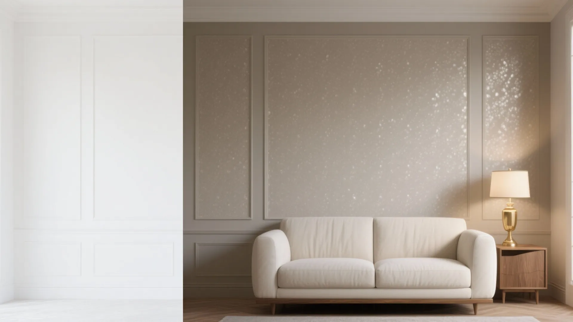 Warm Greige Feature Walls with Subtle Sheen