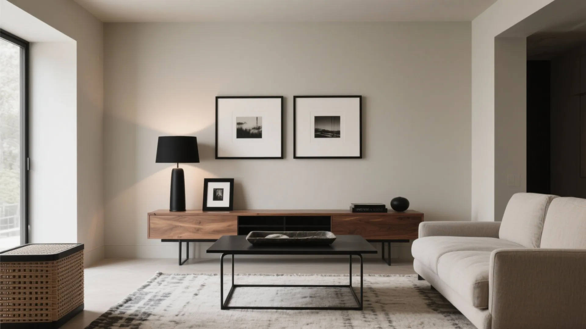 Greige + Black Accents for Quiet Drama