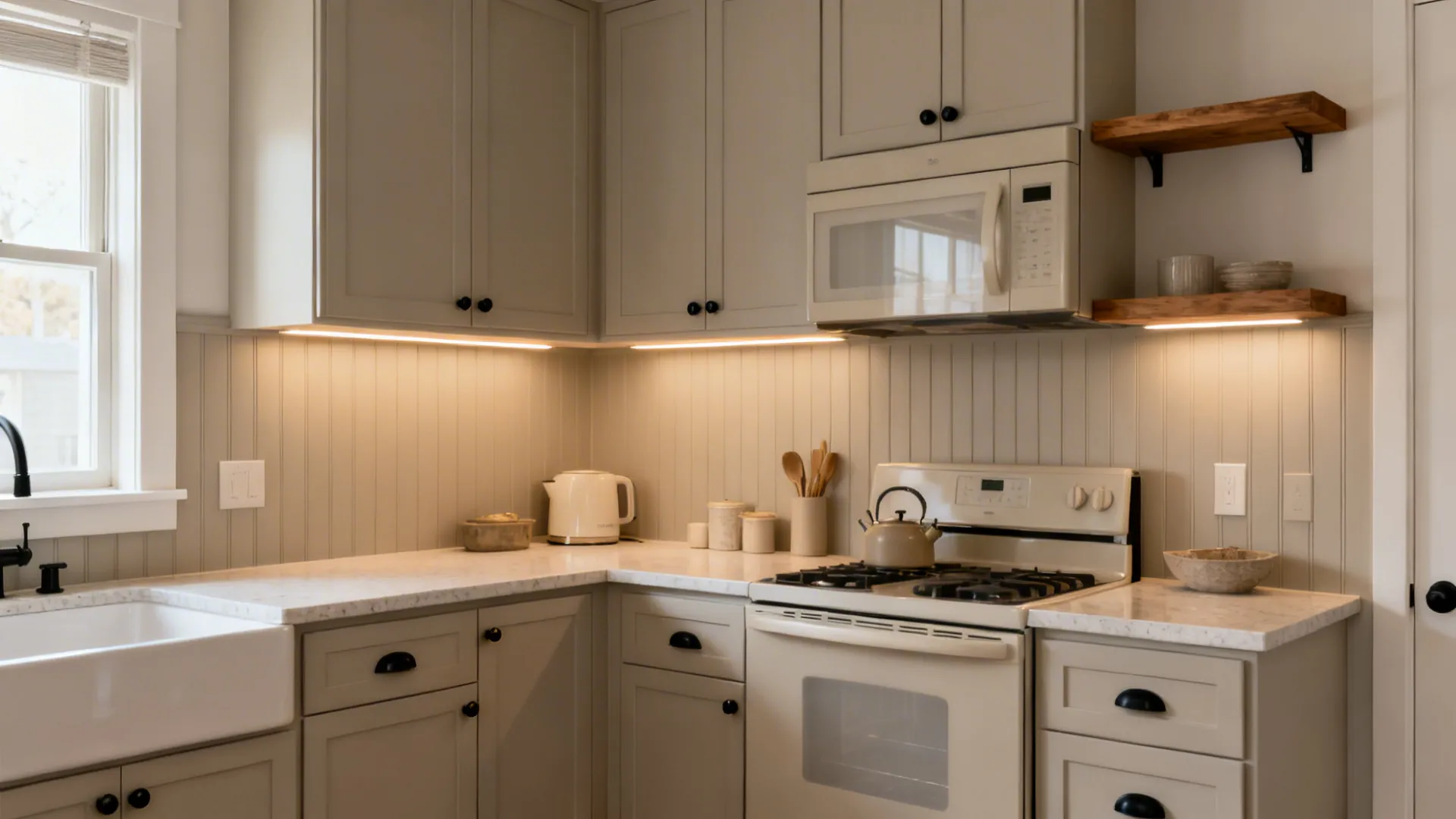 4) Beadboard color drench in soft neutrals