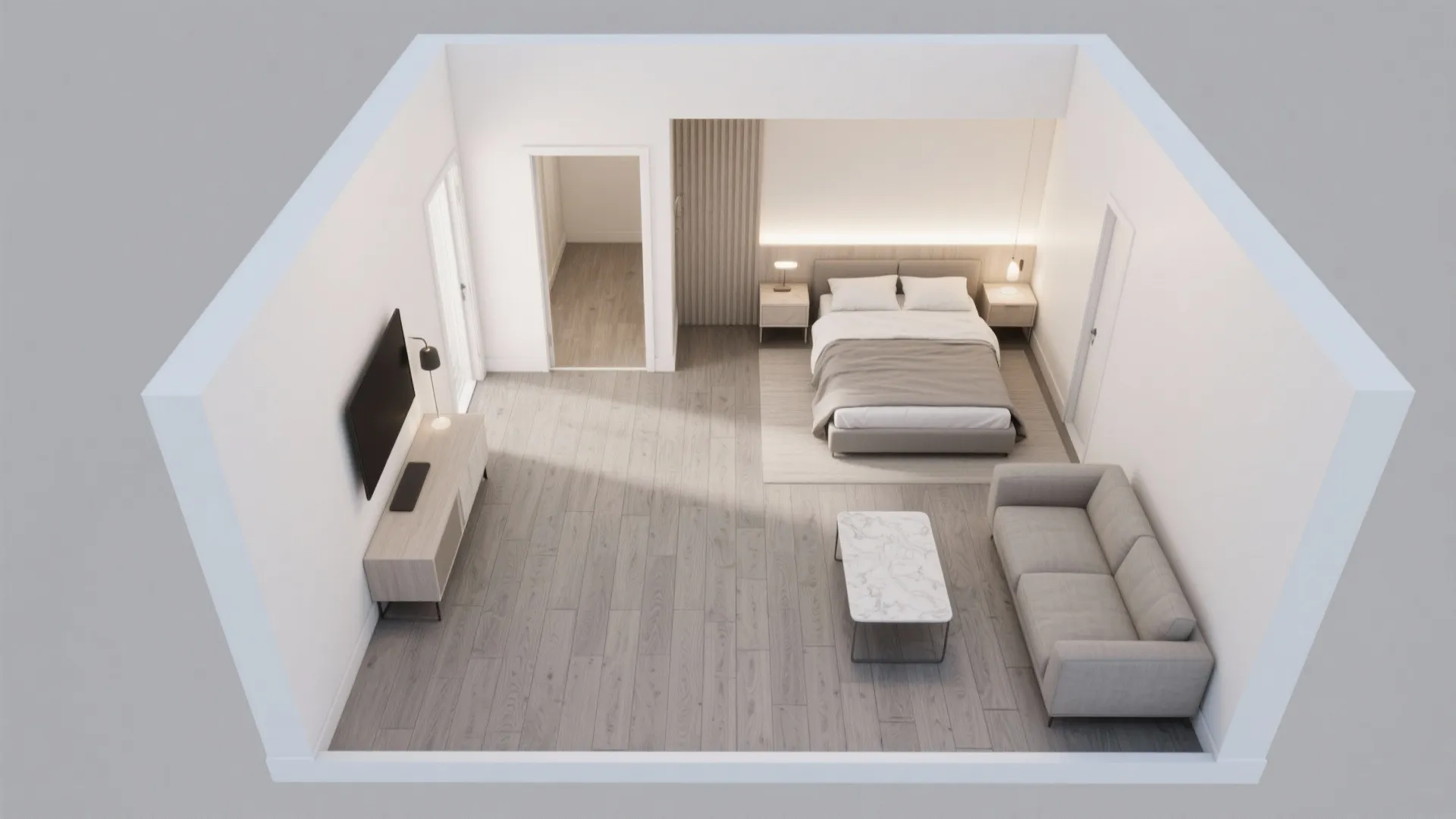 2) Continuous Mid-Tone Greige Across the Home