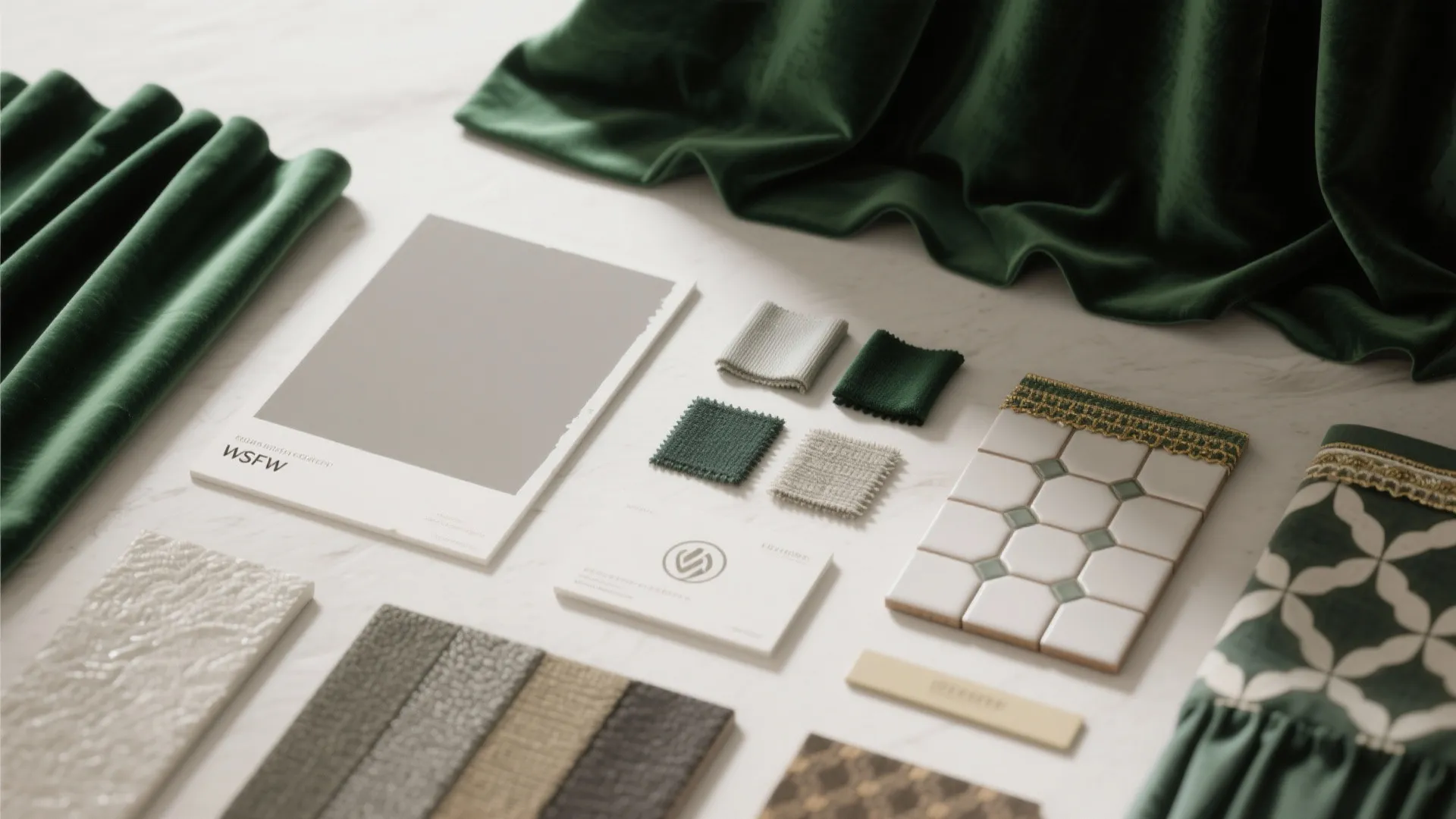 3. Greige Walls with Emerald Accents