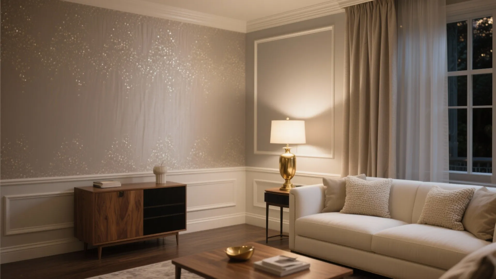 Warm Greige Feature Walls with Subtle Sheen