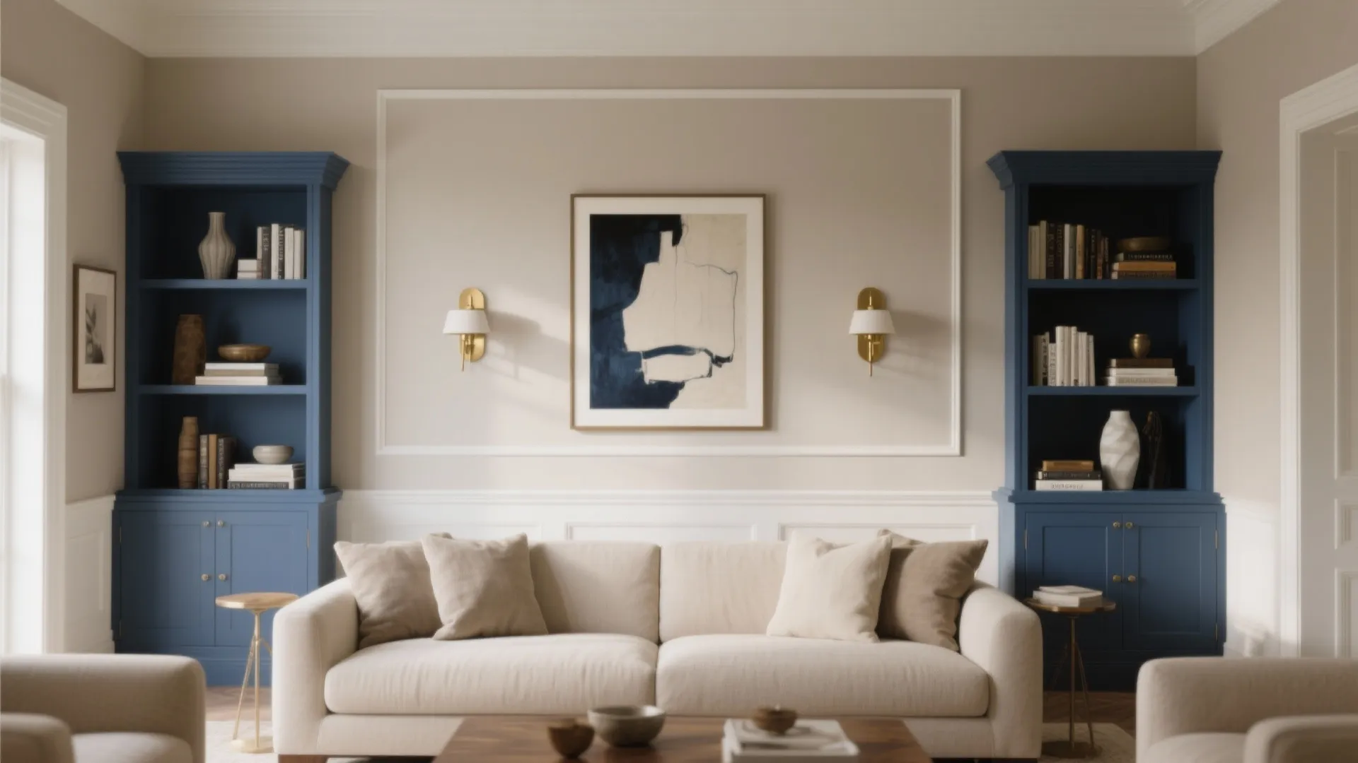 Warm Greige with Inky Blues