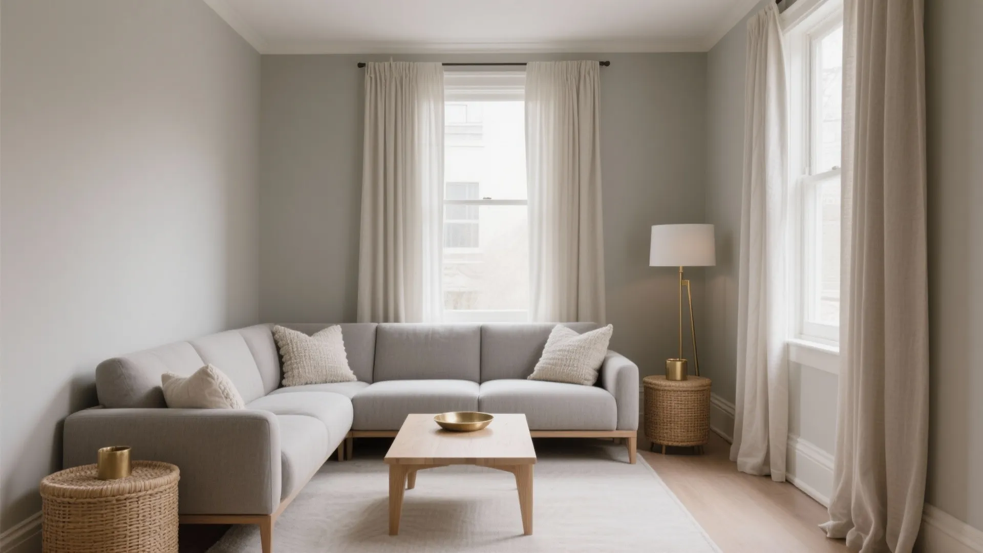 Warm Greige Layers in a Small Living Room