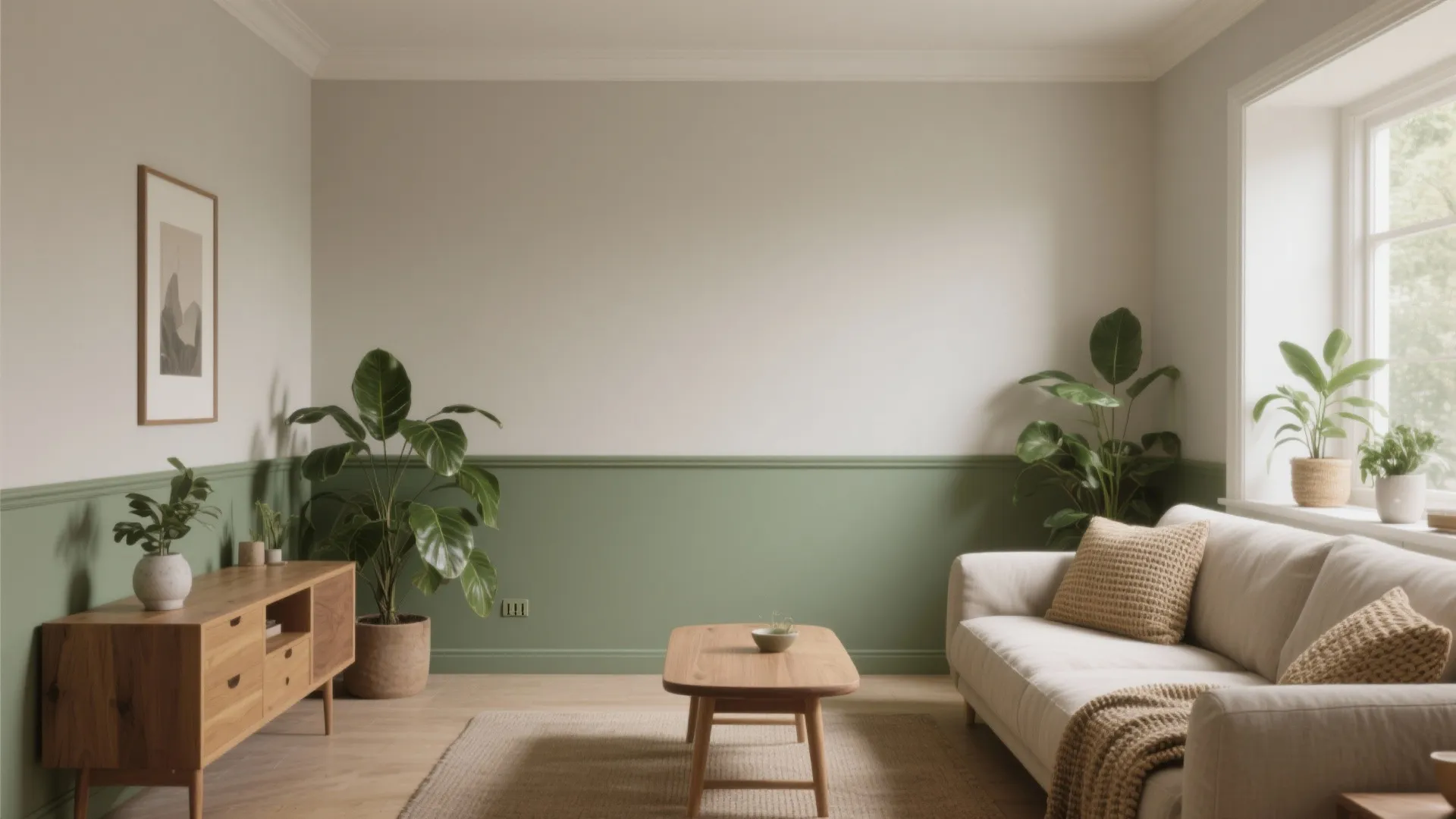 Soft Greige + Sage Green