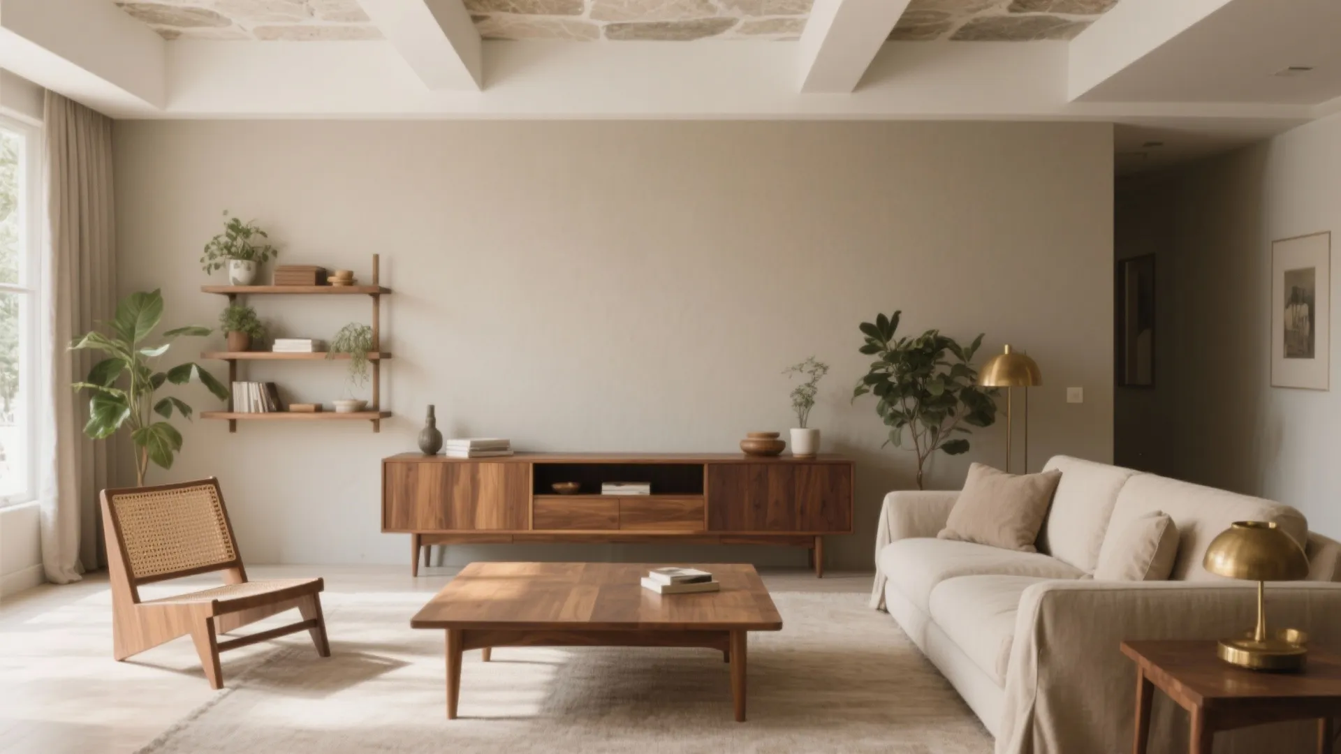 [Section: Inspiration 1] Calm Greige + Teak: The Timeless Neutral Base